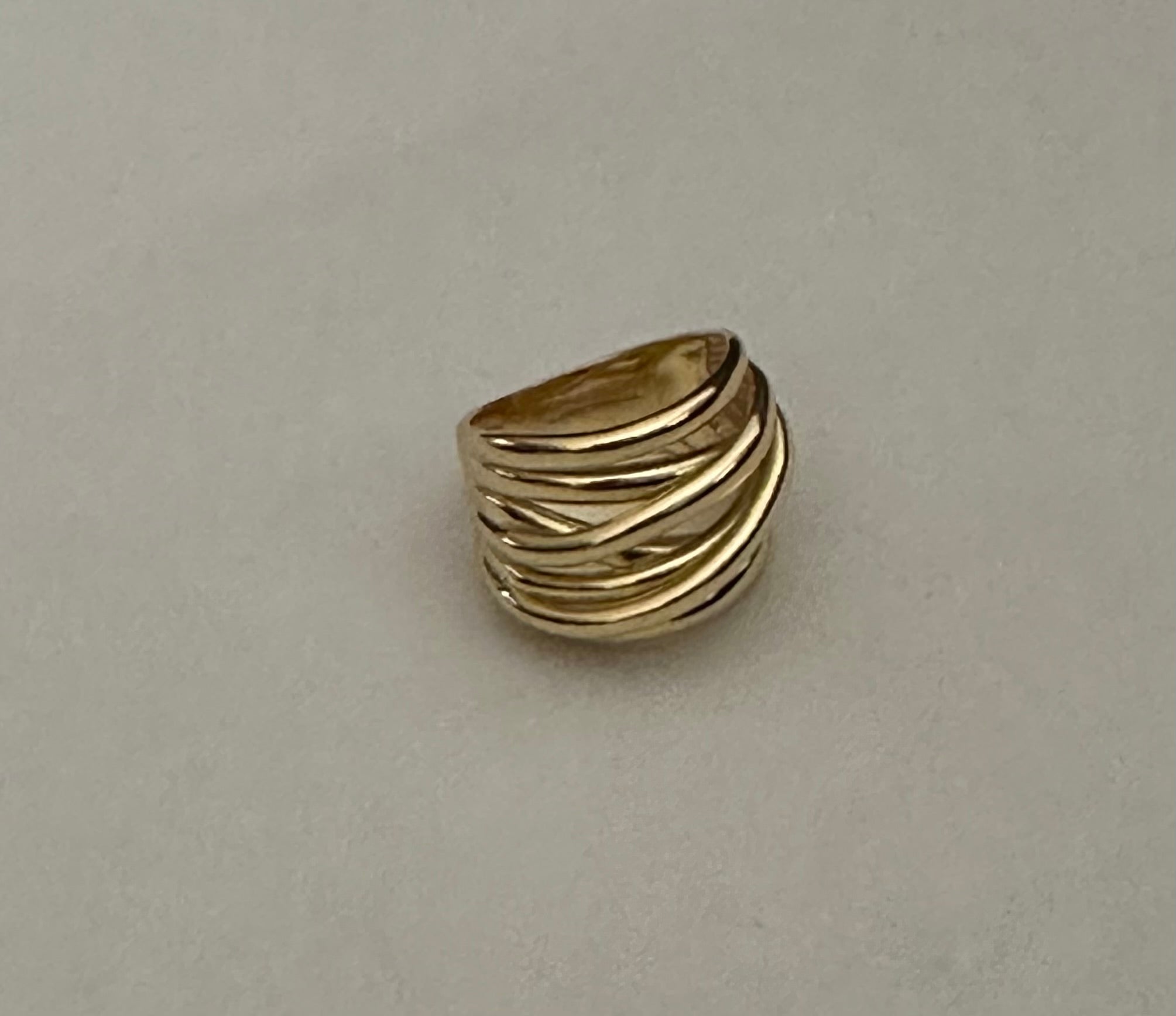 Sterling Silver Gold Rebecca Layered Stacking Ring