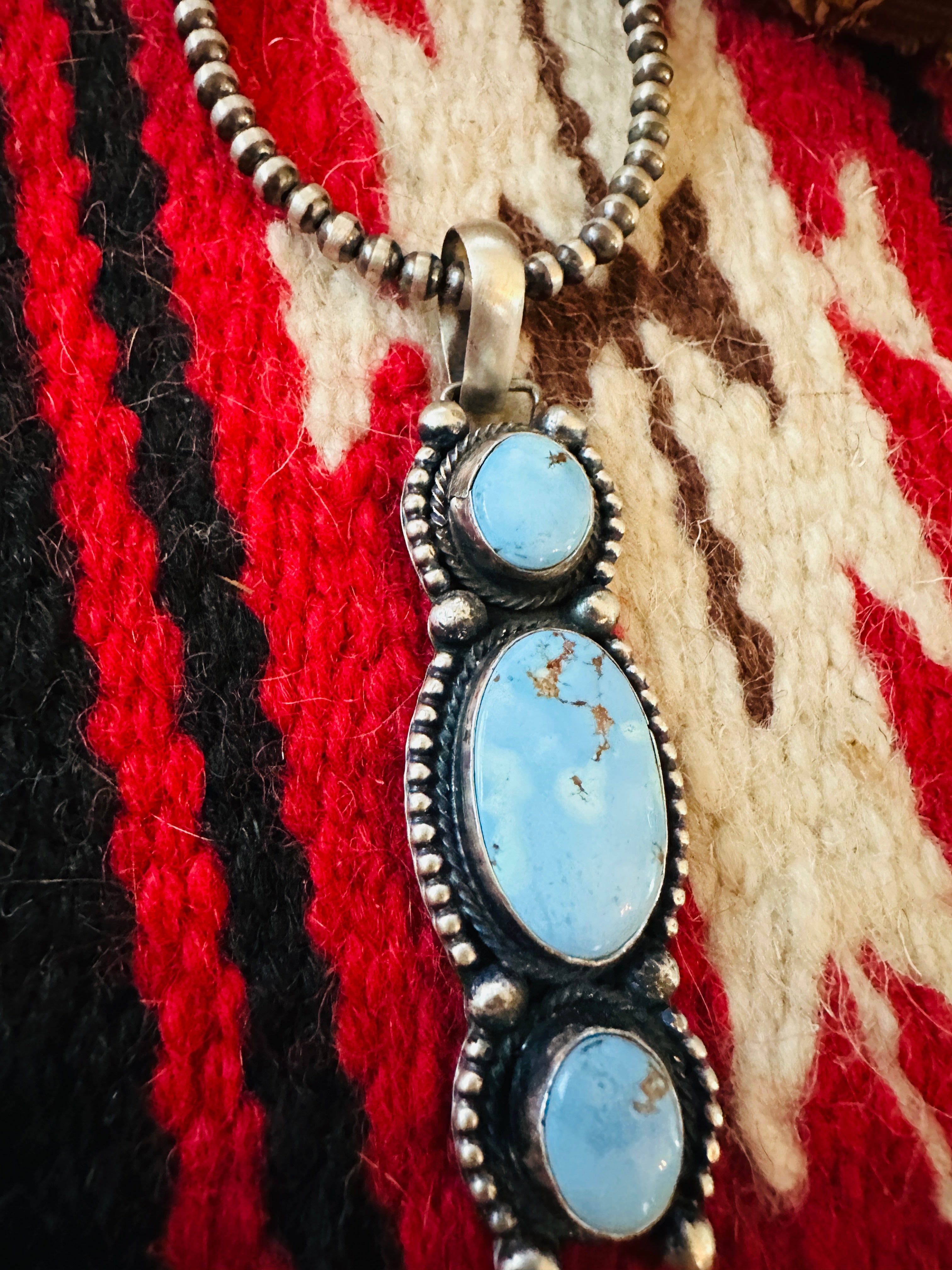 Handcrafted Golden Hills Turquoise & Sterling Silver Pendant