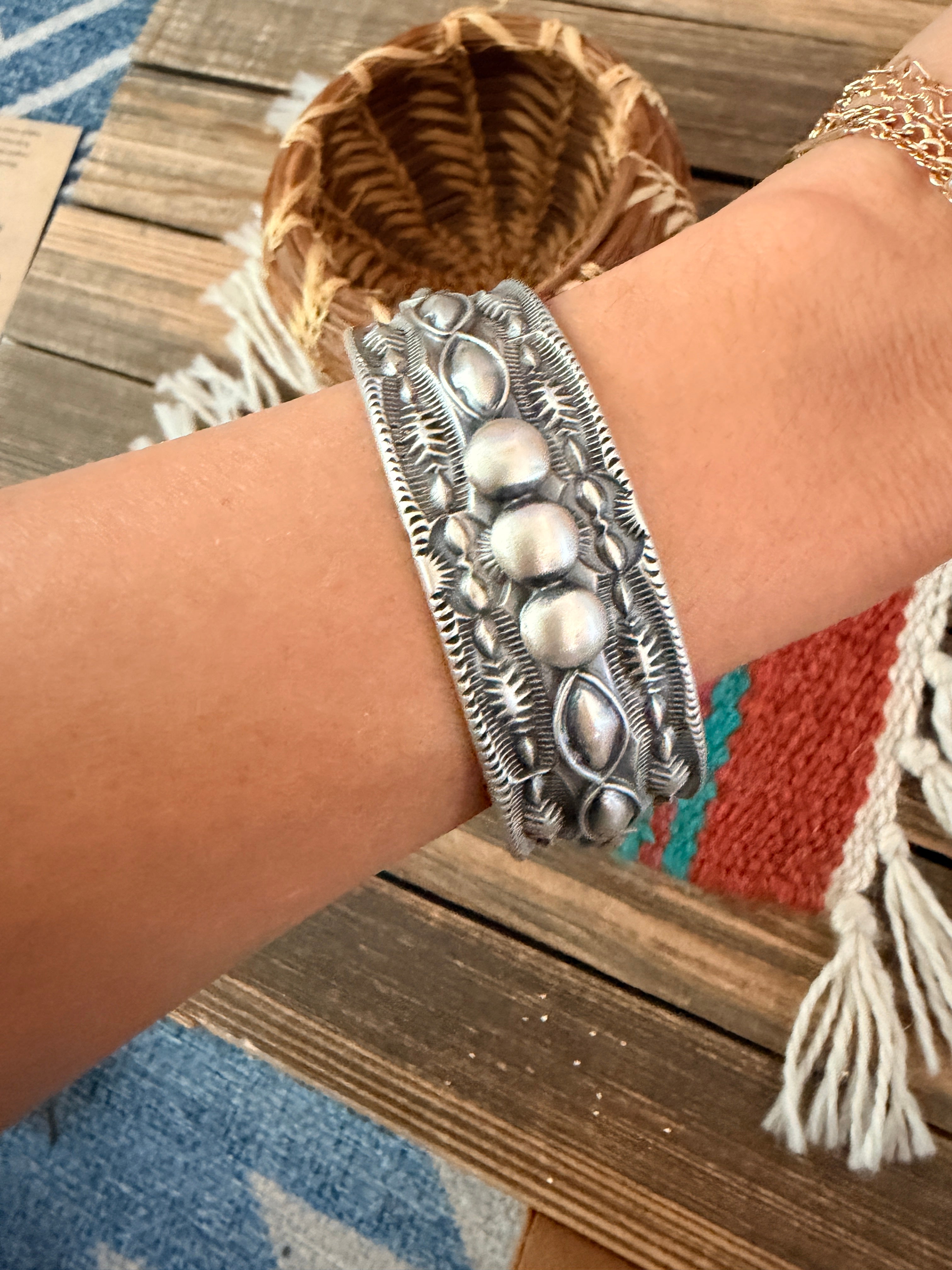 Handcrafted Sterling Silver Cuff Bracelet by Roland Dixson