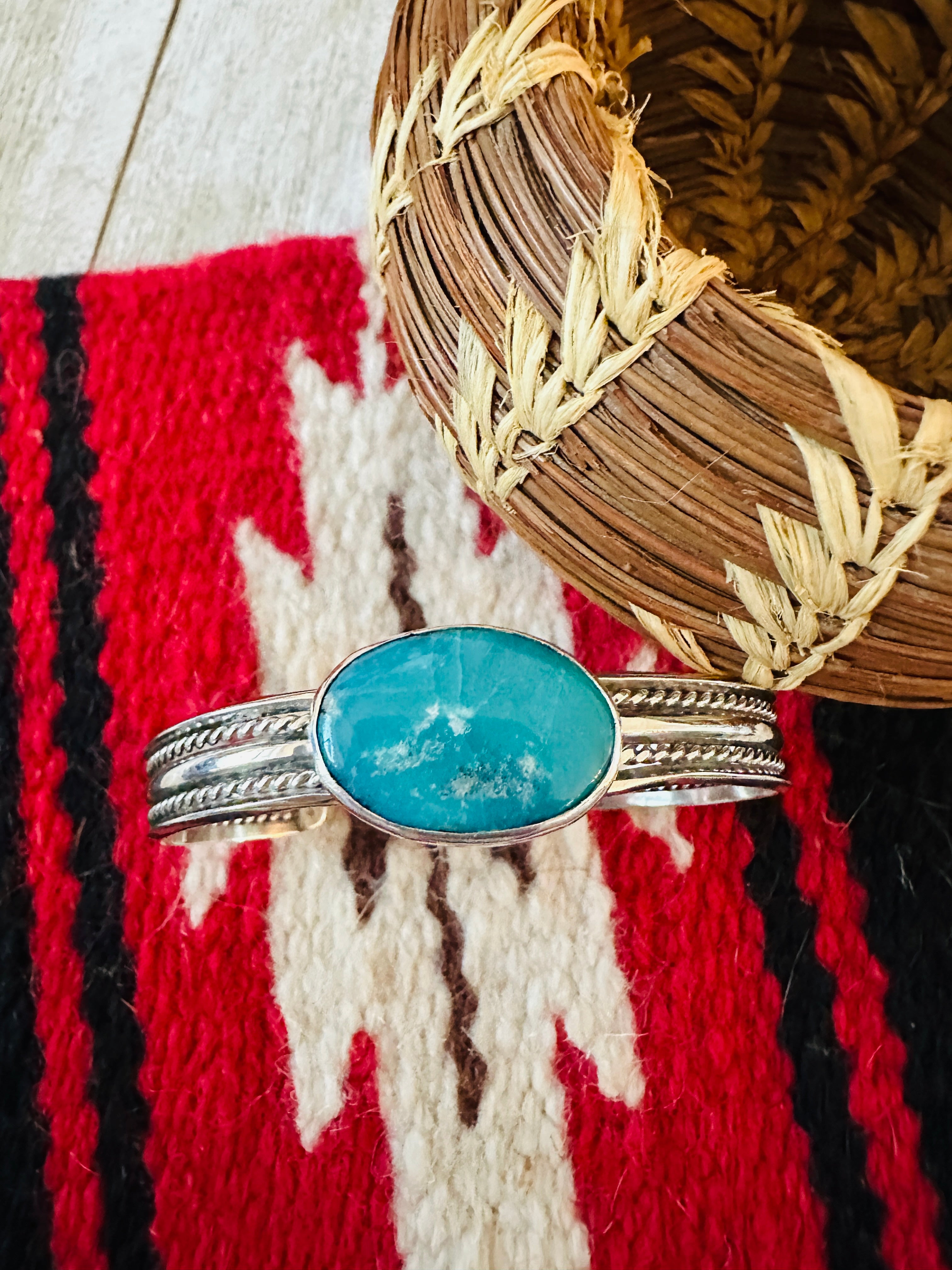 Handcrafted Sterling Silver & Turquoise Cuff Bracelet