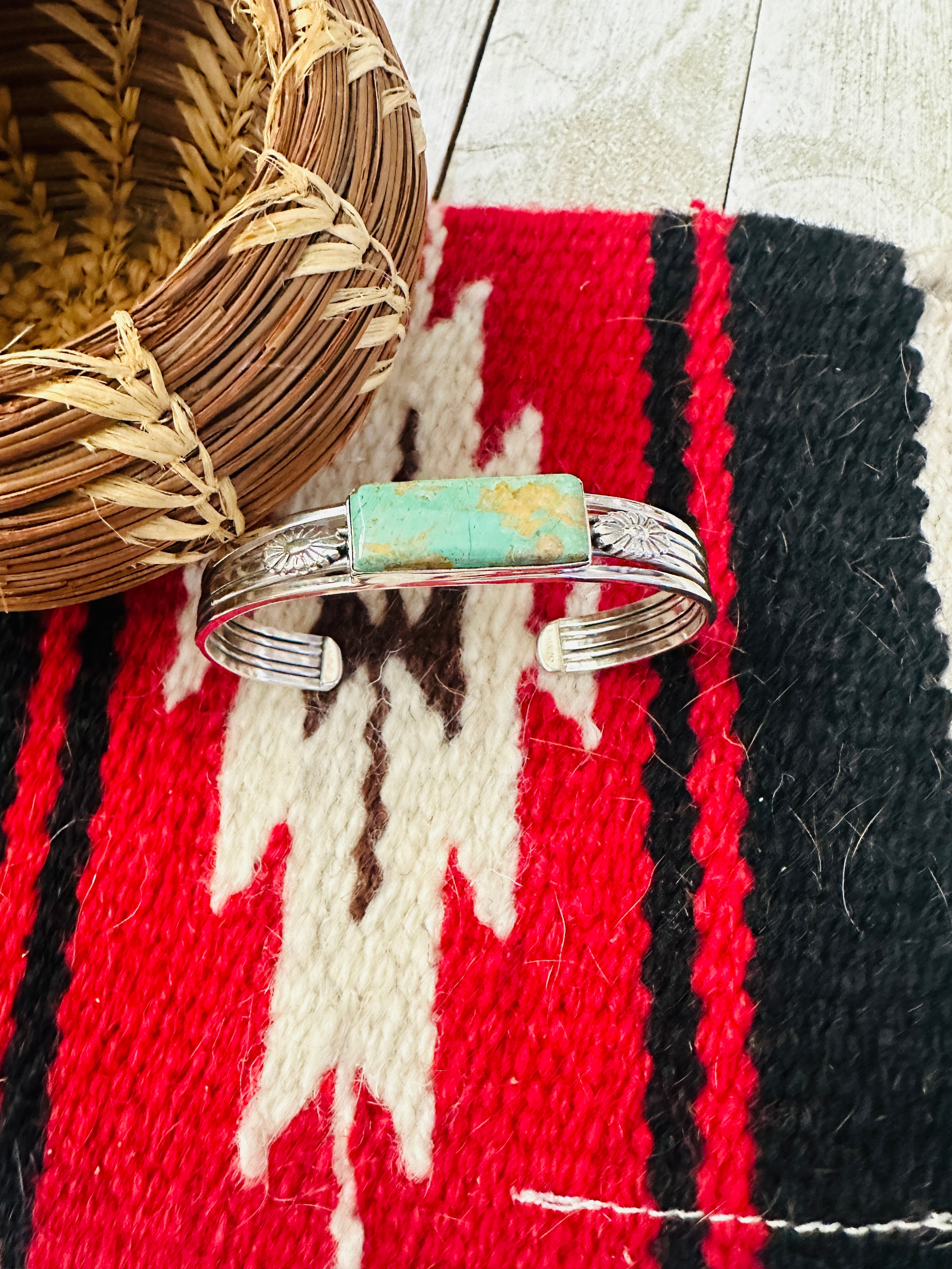 Navajo Royston Turquoise & Sterling Silver Cuff Bracelet