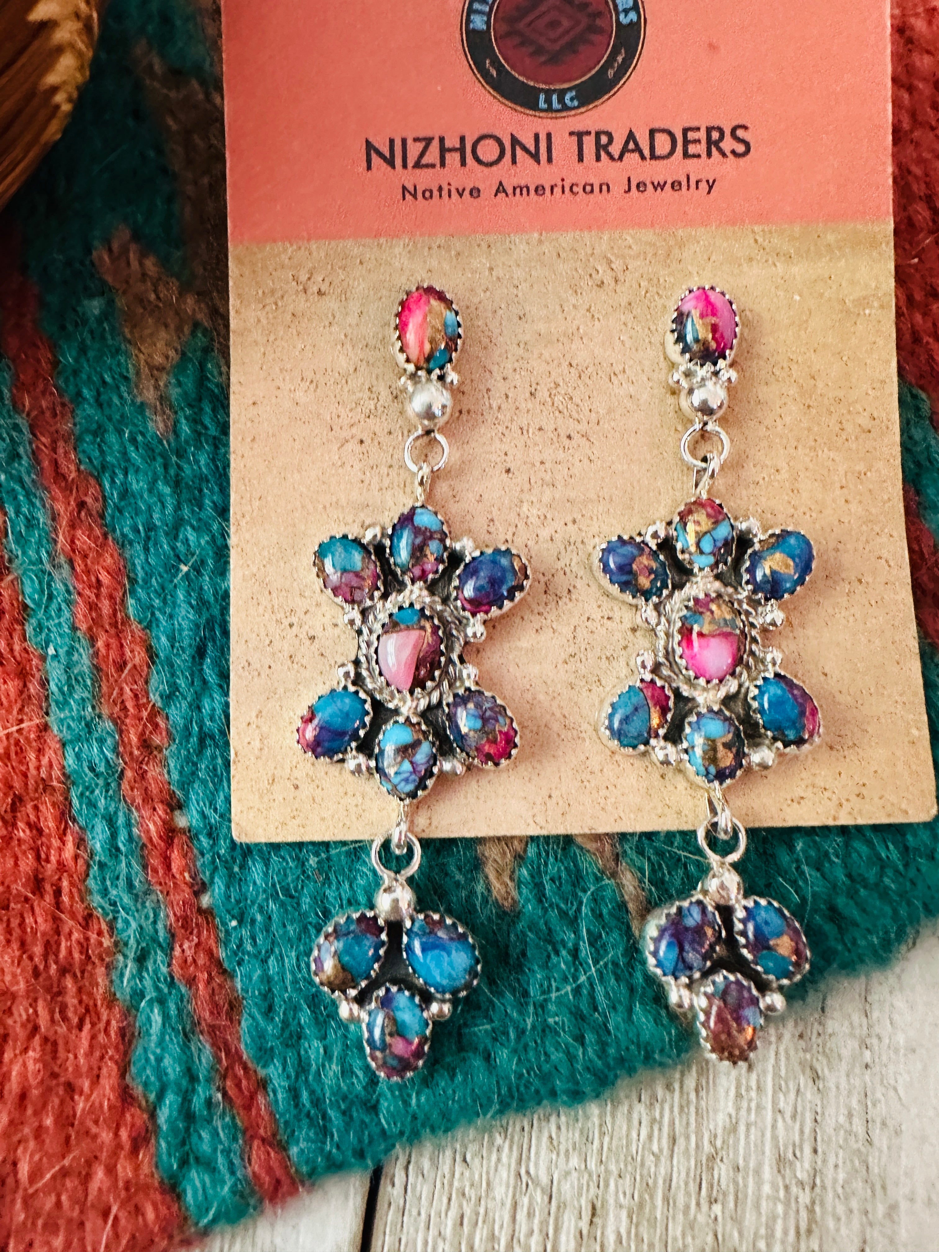 Handcrafted Pink Dream Mojave & Sterling Silver Dangle Earrings