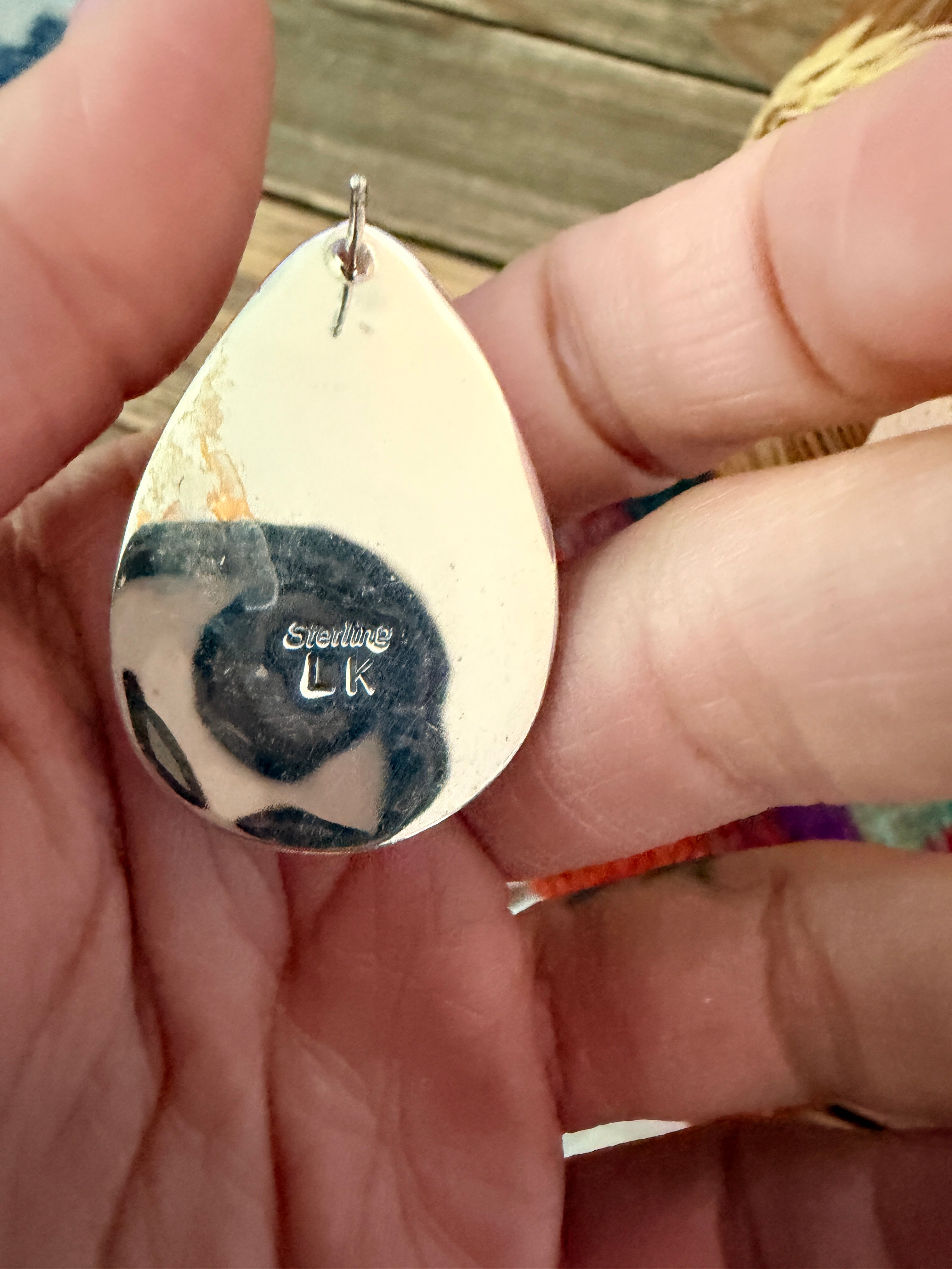 Handcrafted White Buffalo & Sterling Silver Post Earrings