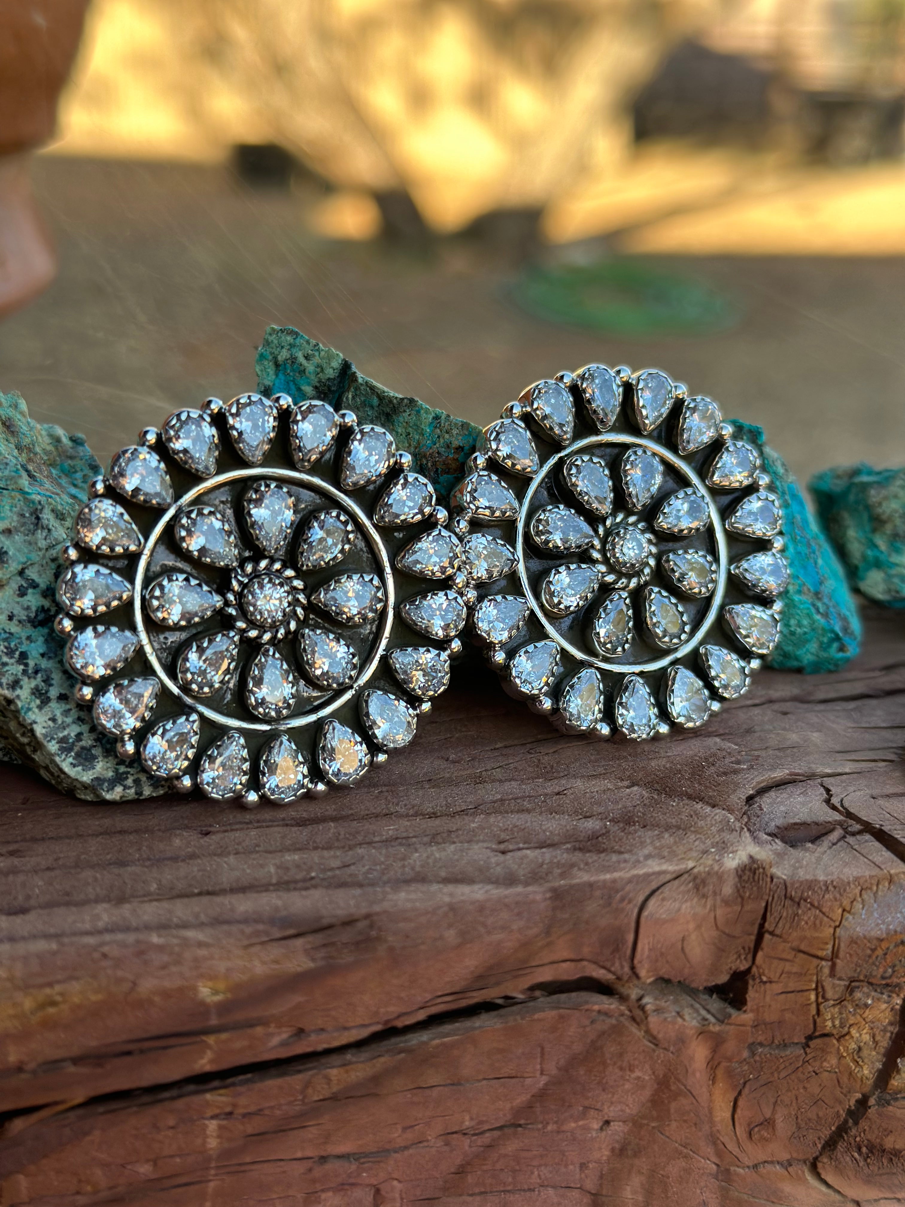 Rhinestone Cowgirl Handmade CZ & Sterling Silver Post Earrings