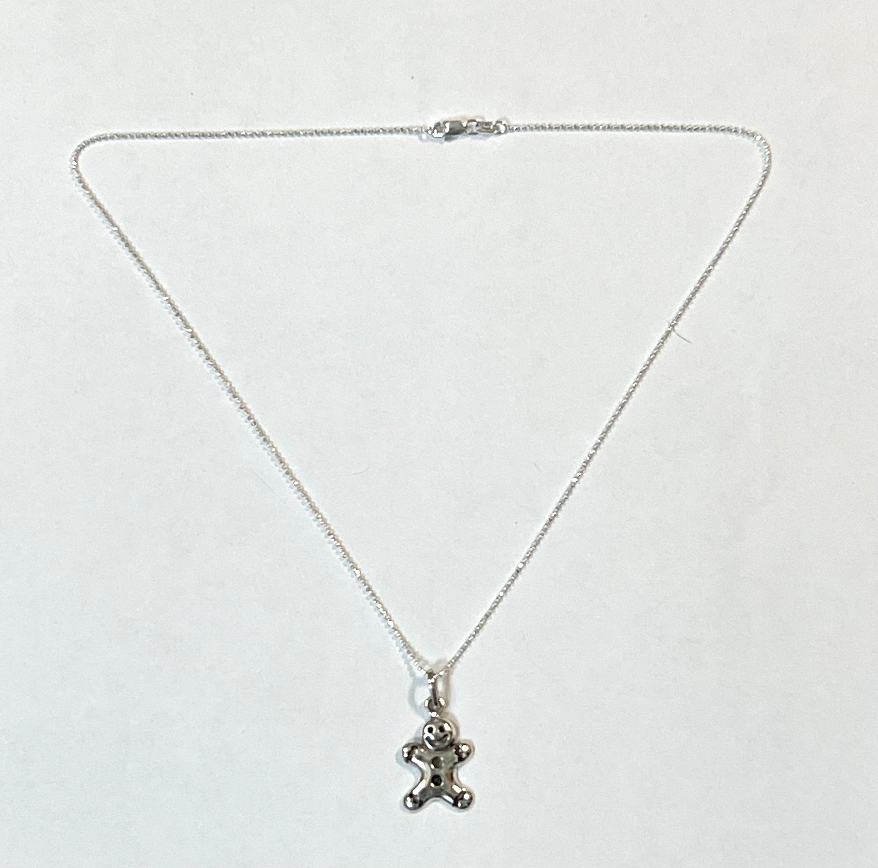 Sterling Silver Gingerbread Man Pendant