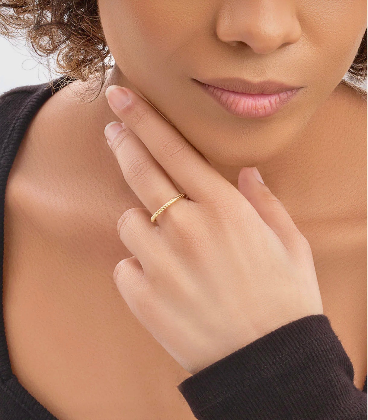 Sterling Silver Rope Open Band Adjustable Ring