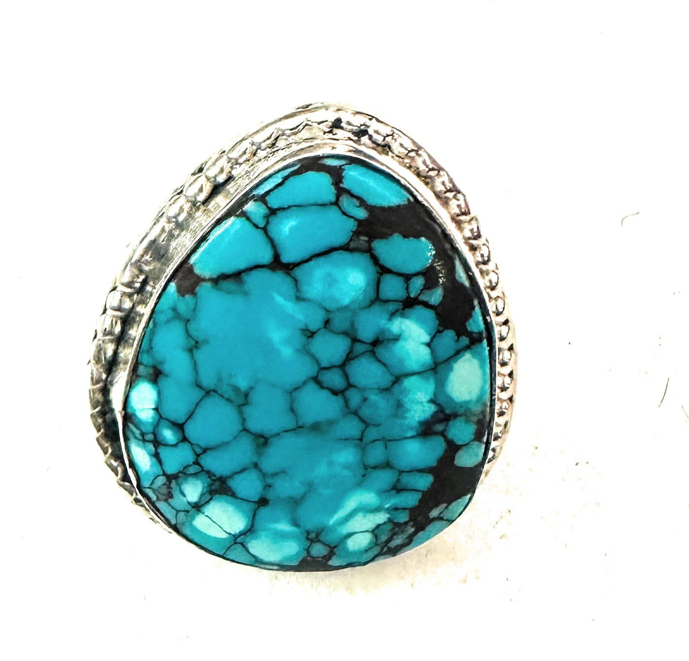 Navajo Sterling Silver & Turquoise Ring Size 8 by Kevin Hoffman