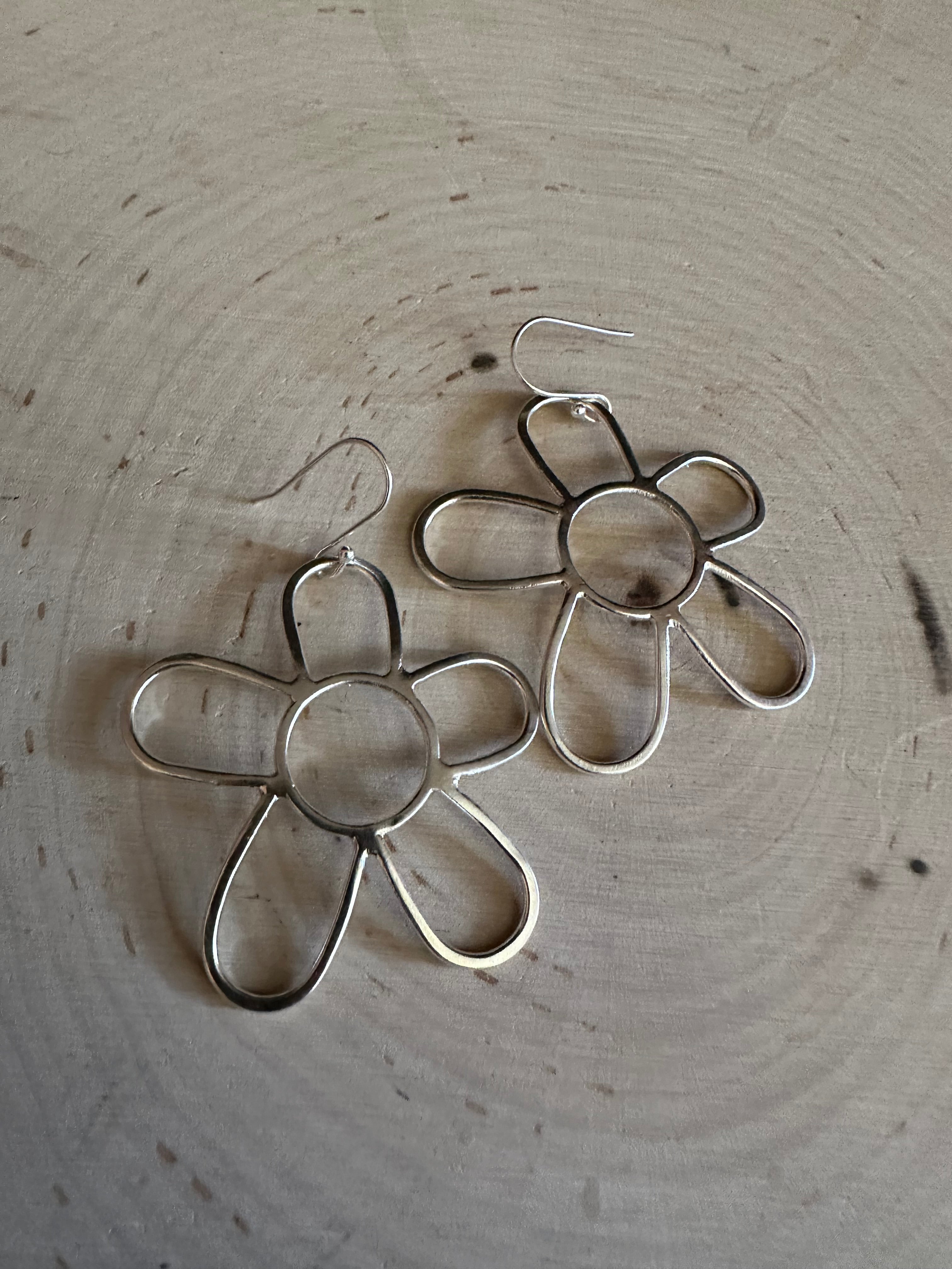 Handmade Sterling Silver Daisy Earrings