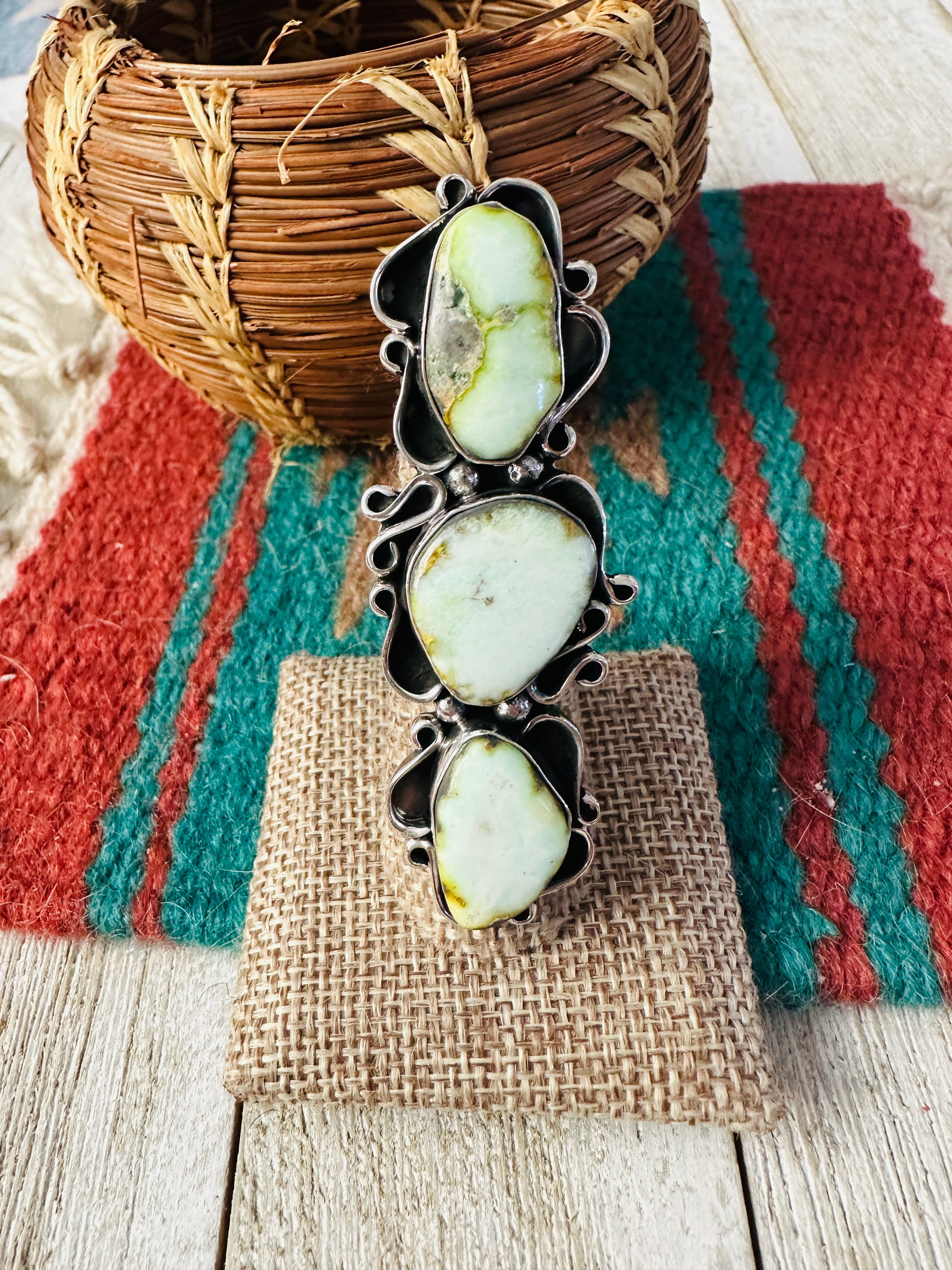 Handcrafted Palomino Turquoise & Sterling Silver Ring size 7