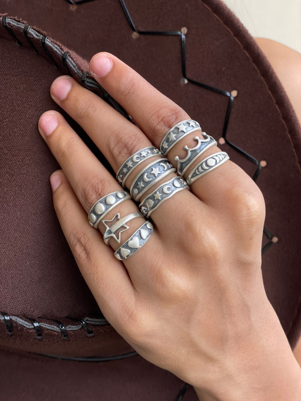 Handmade Sterling Silver Desert Sky Stack Collection: Adjustable Ring