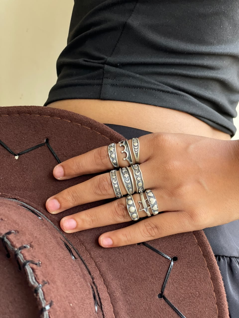 Handmade Sterling Silver Desert Sky Stack Collection: Adjustable Ring