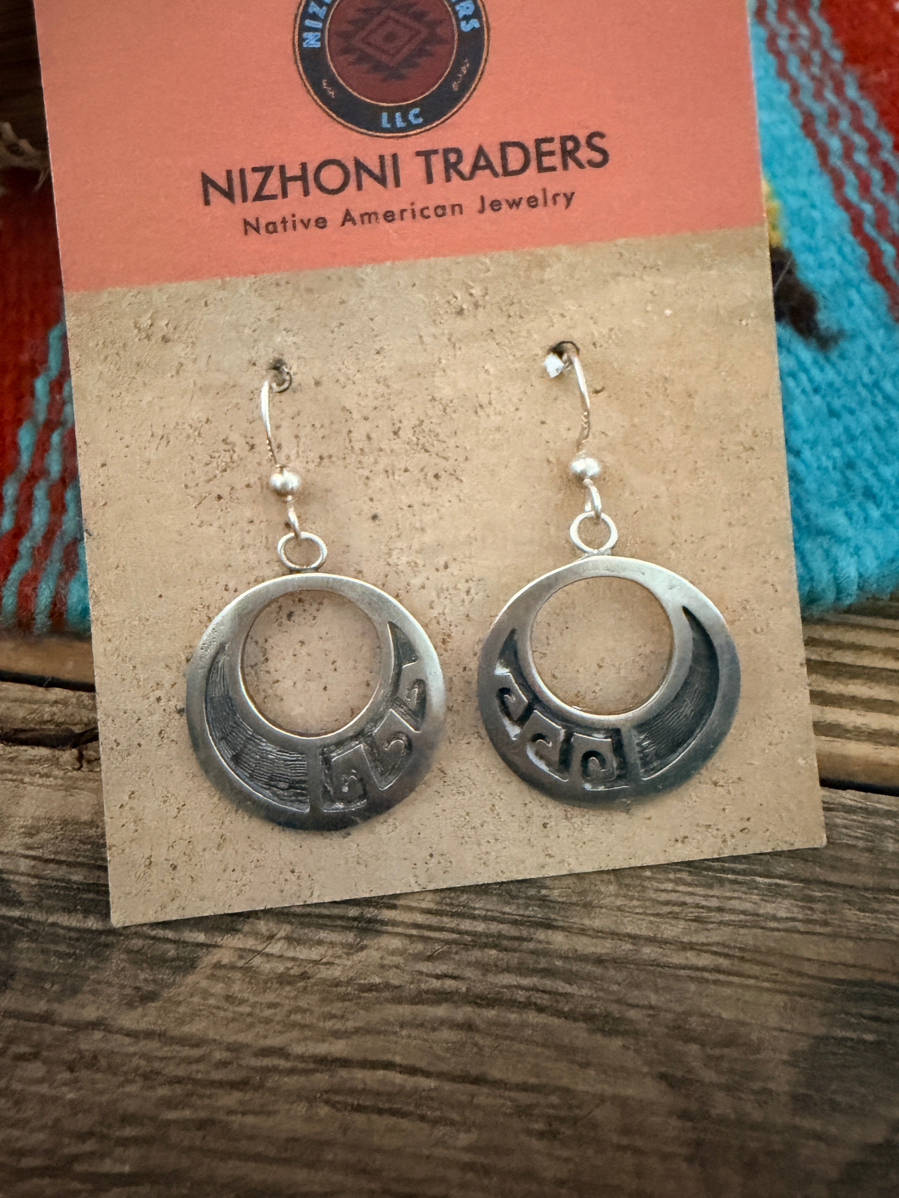 Handcrafted Old Pawn Sterling Silver Overlay Dangle Earrings