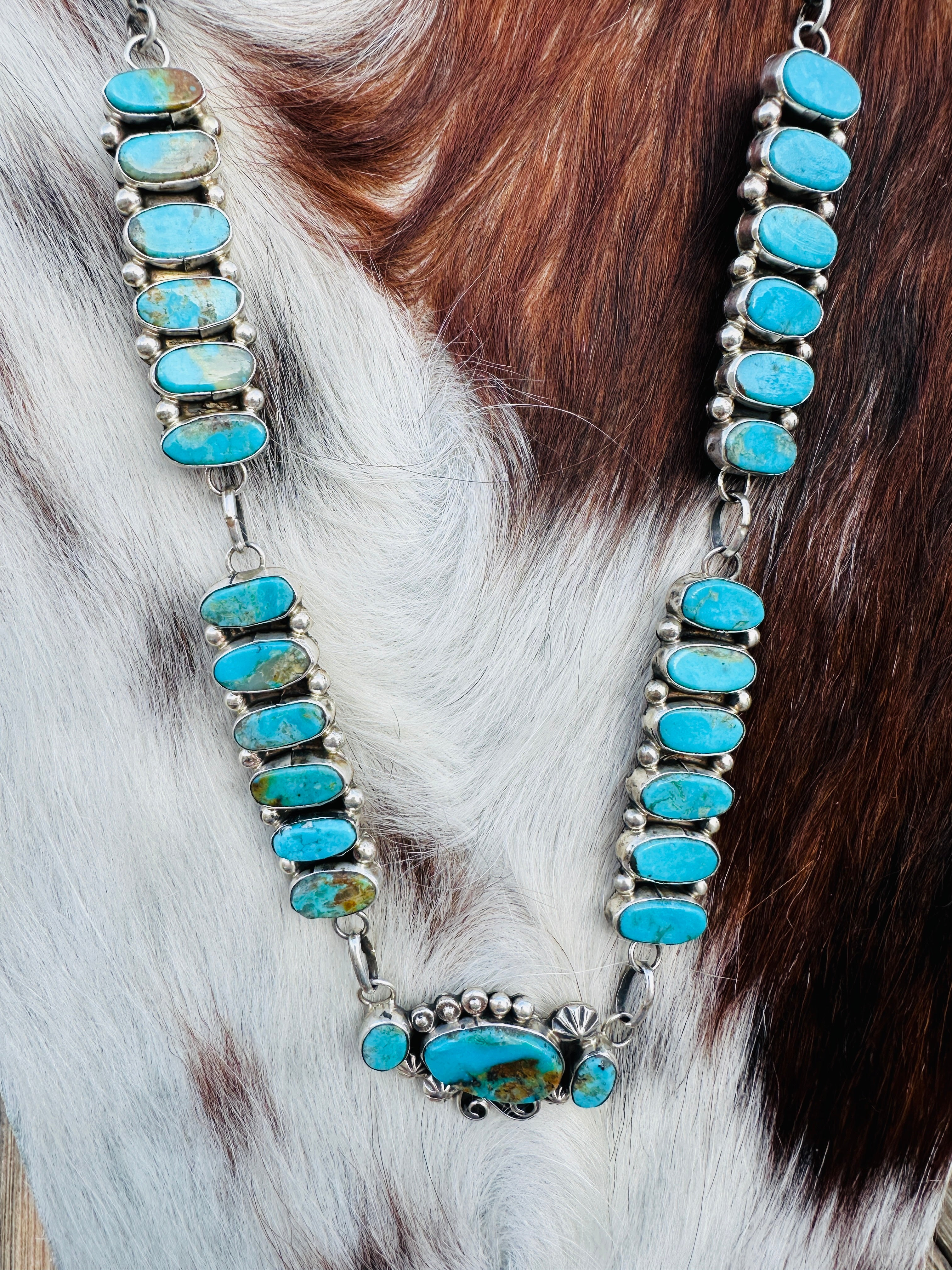 Handcrafted Turquoise & Sterling Silver Necklace by Jacqueline Silver