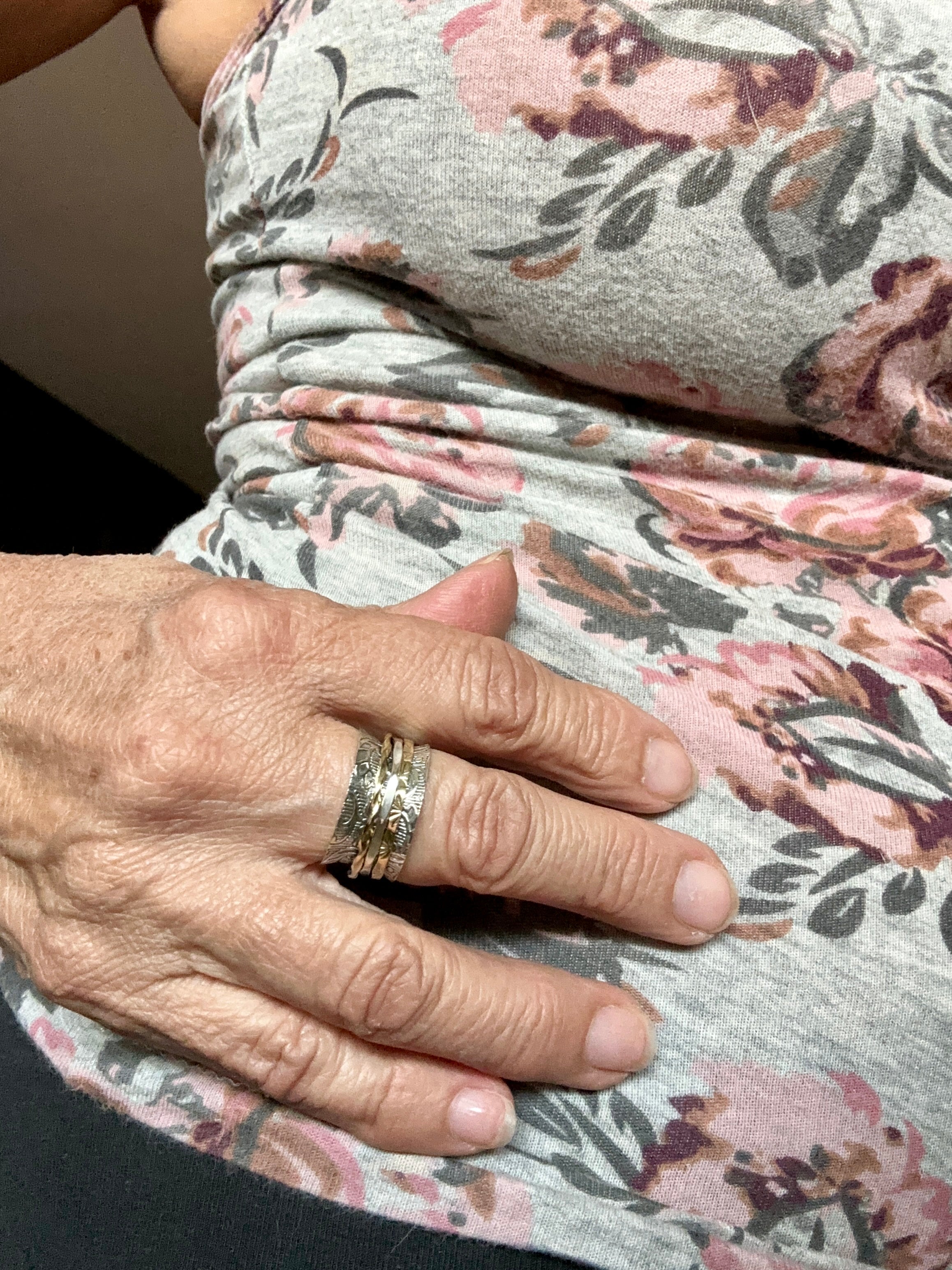 Sterling Silver & Gold Spinner Ring