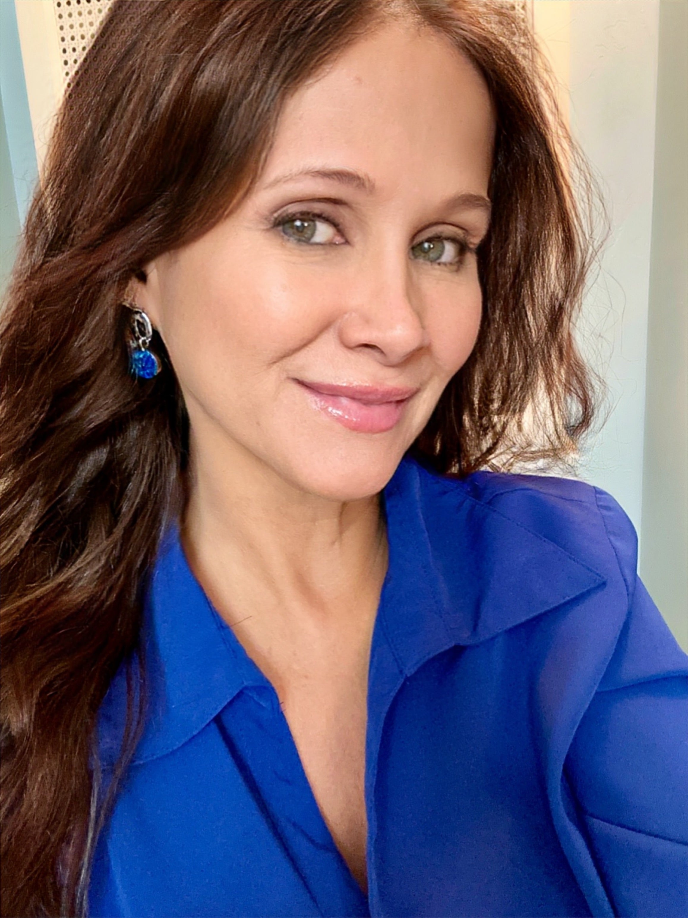 Dark Blue Opal Dangle Sterling Silver Earrings