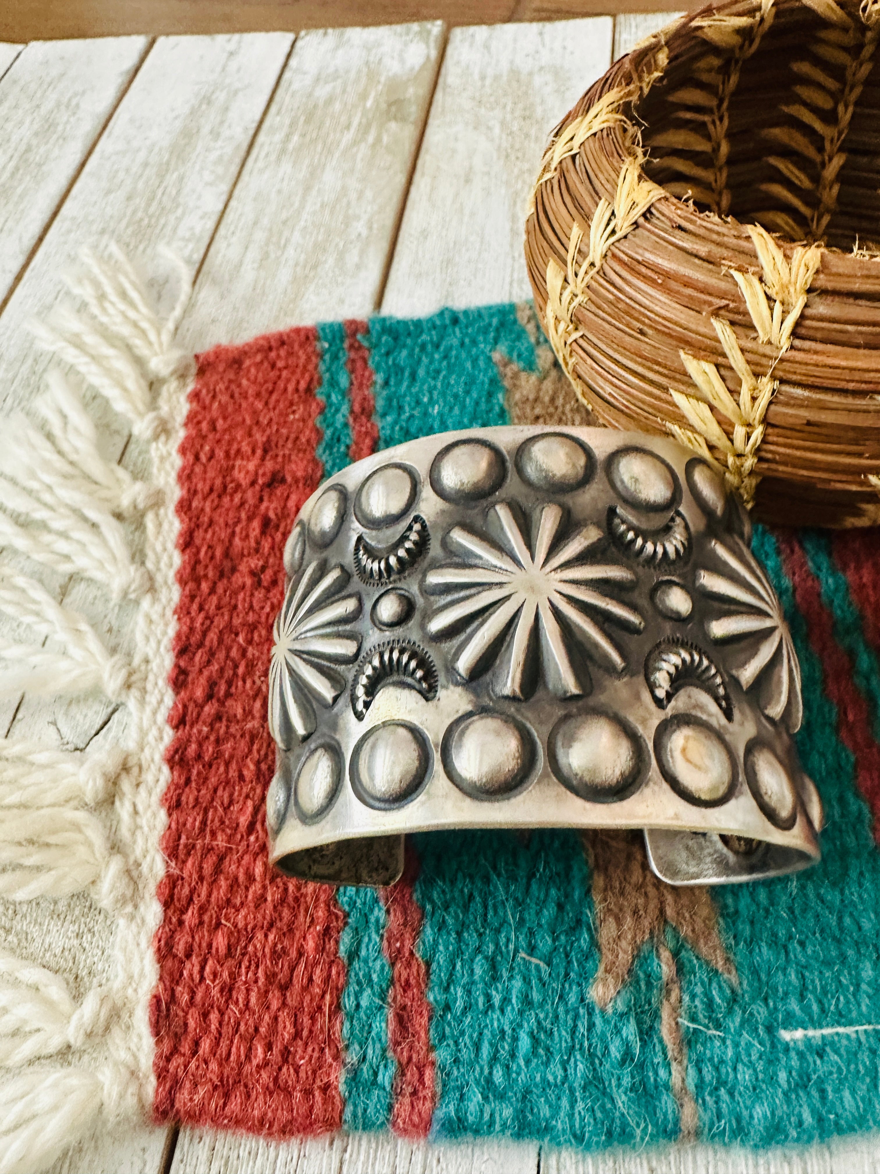 Handcrafted Hand Stamped Sterling Silver Cuff Bracelet