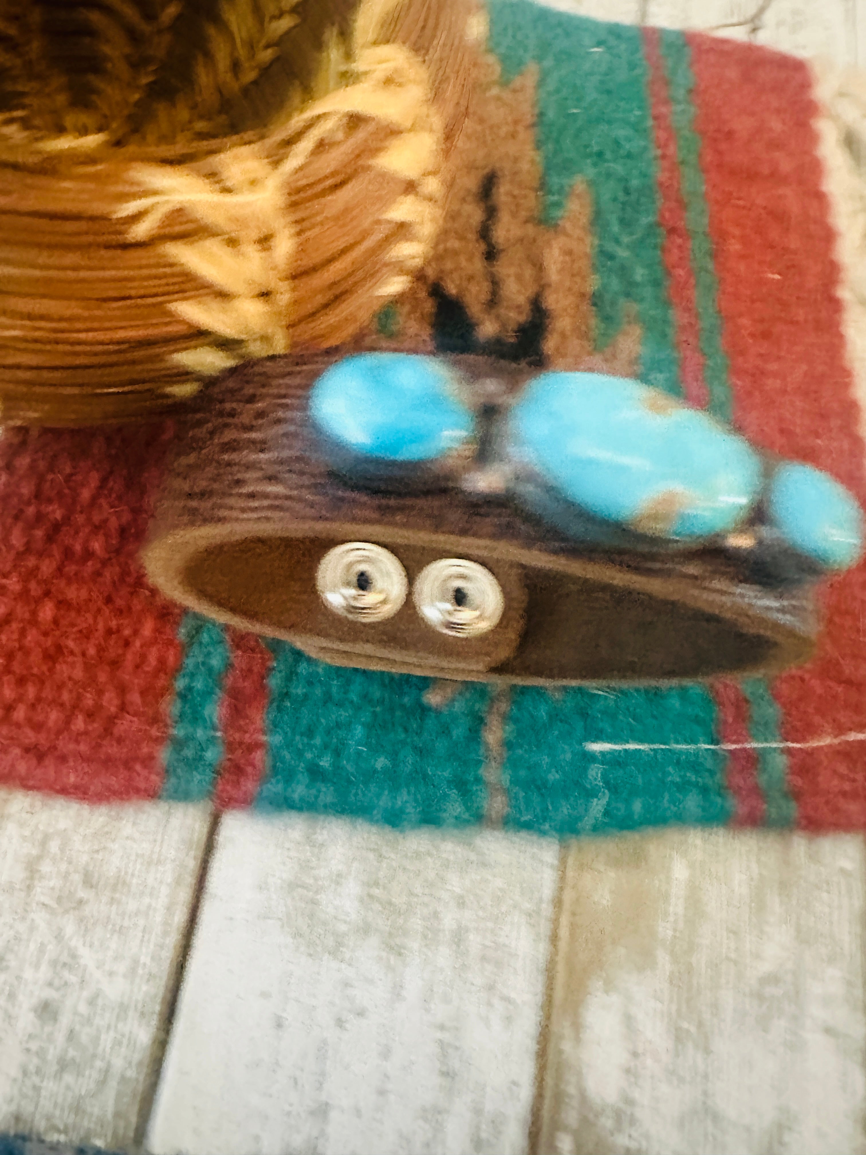 Handcrafted Sonoran Rose Turquoise & Sterling Silver Leather Bracelet