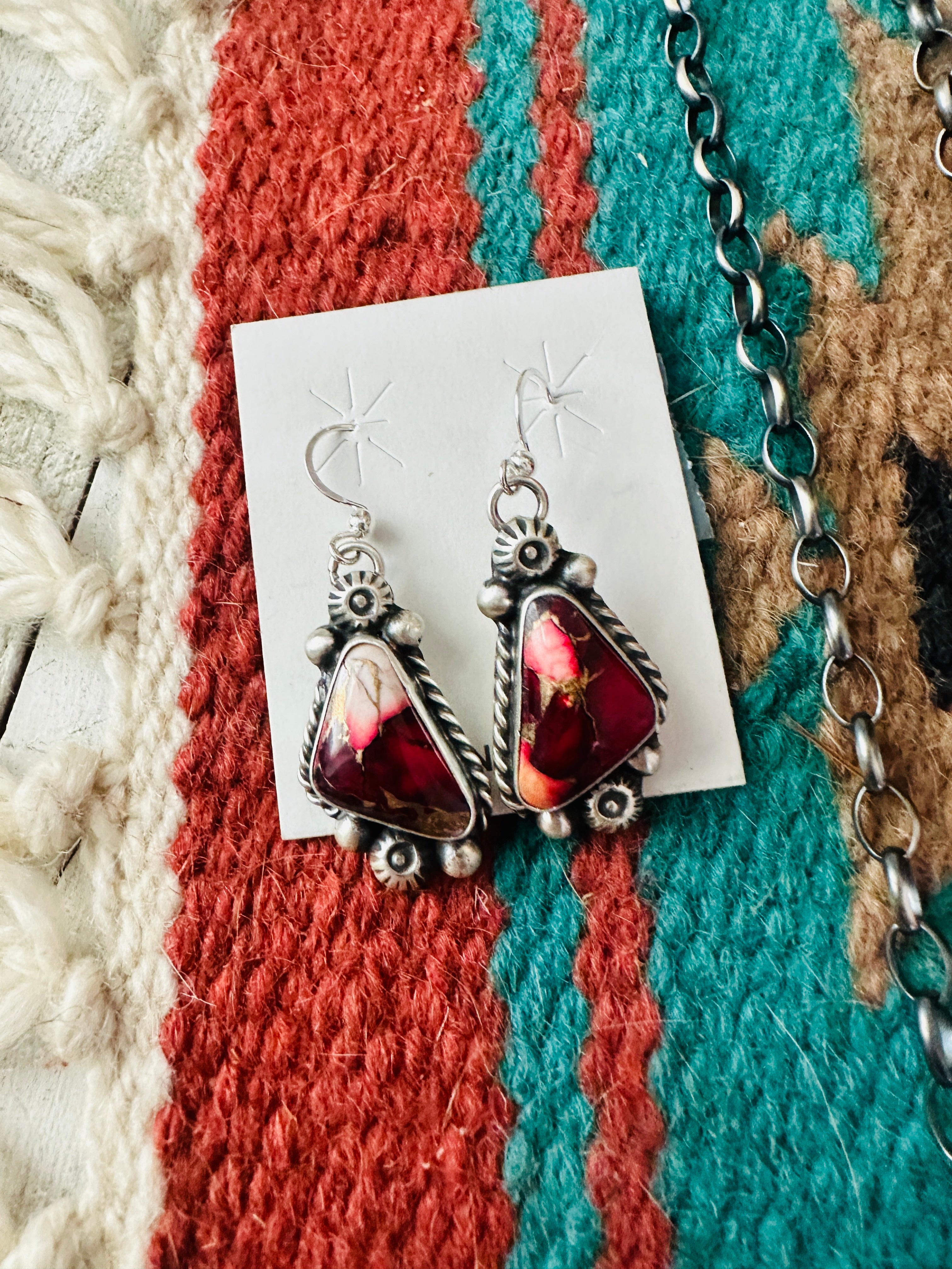 Handcrafted Rose Dahlia & Sterling Silver Necklace and Earring Set