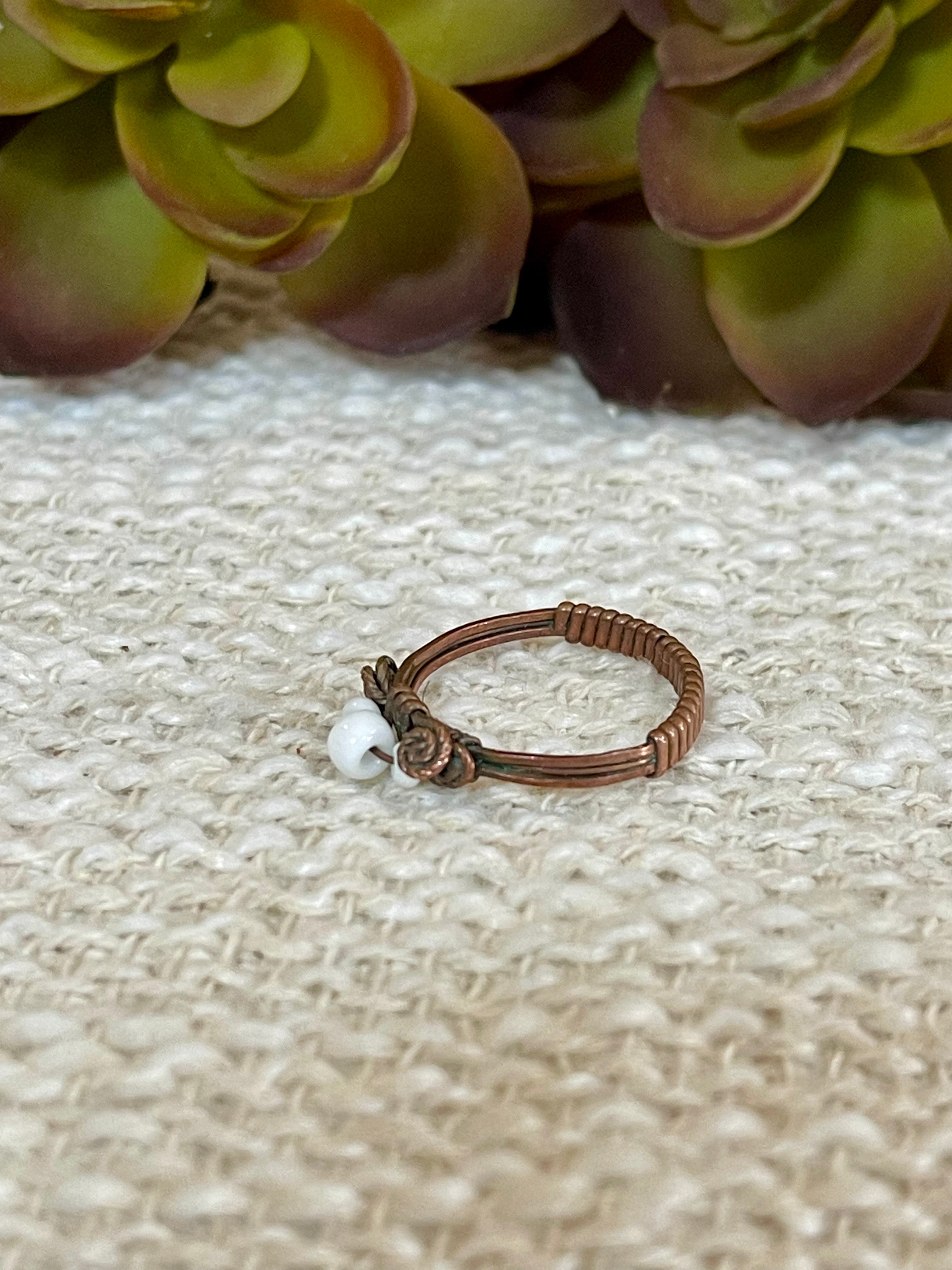 Vintage Handmade Copper Ring Sz 7