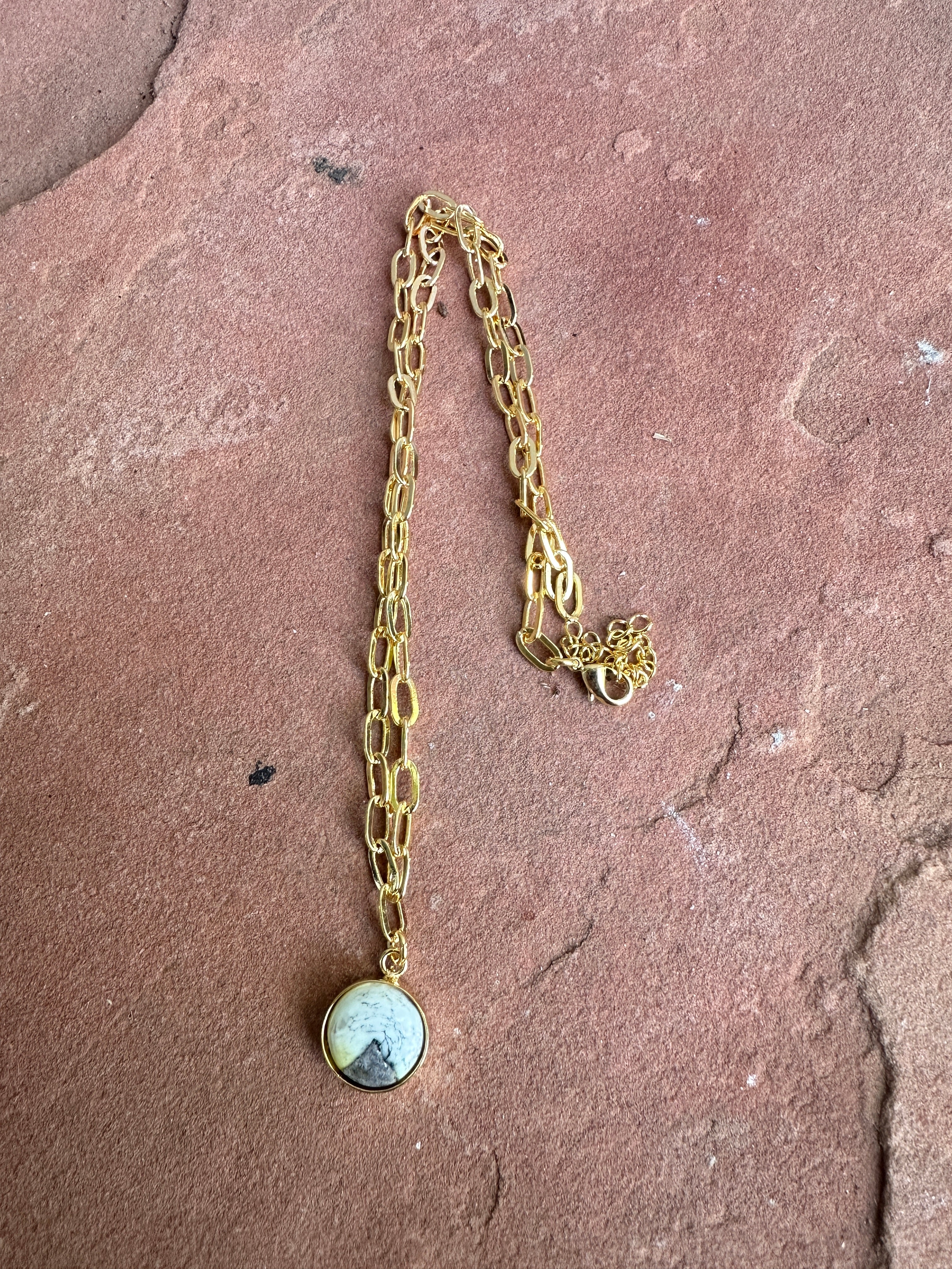 “The Golden Collection” THE PALOMINO Handmade Natural Palomino Turquoise 14k Gold Plated Necklace STYLE 4