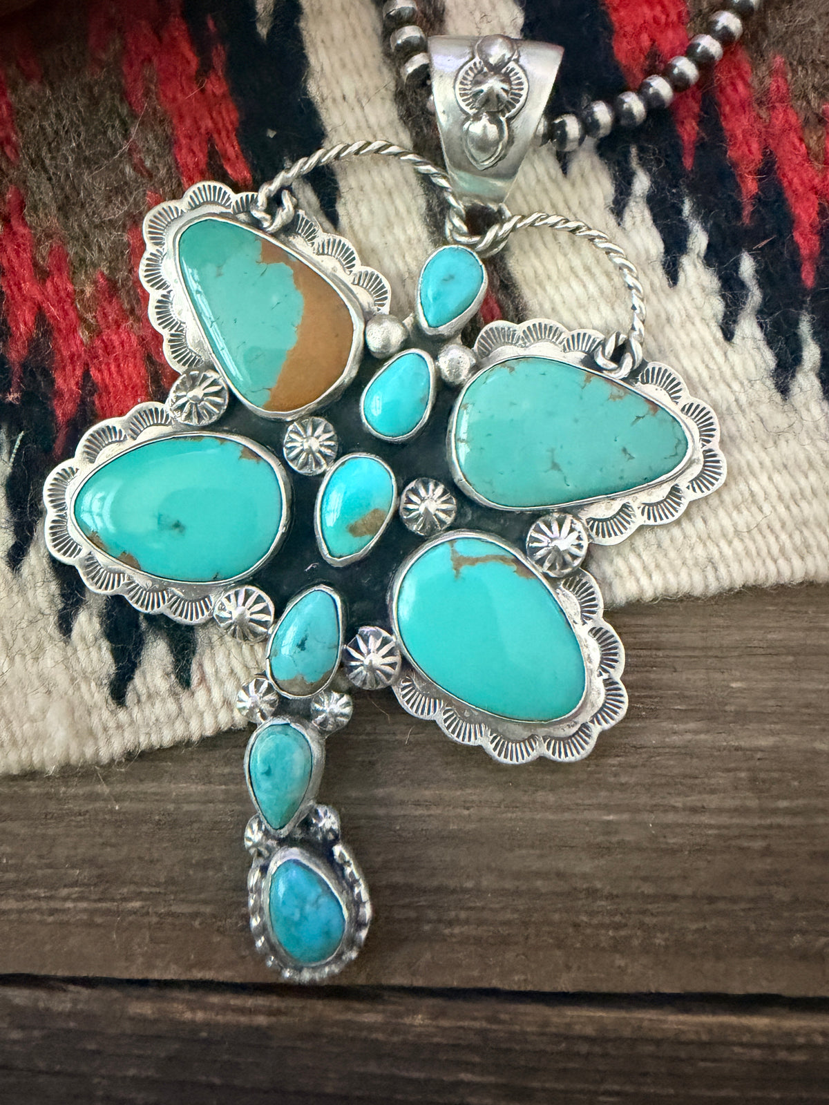 Handcrafted Sterling Silver & Turquoise Dragonfly Pendant by Alice McShirley