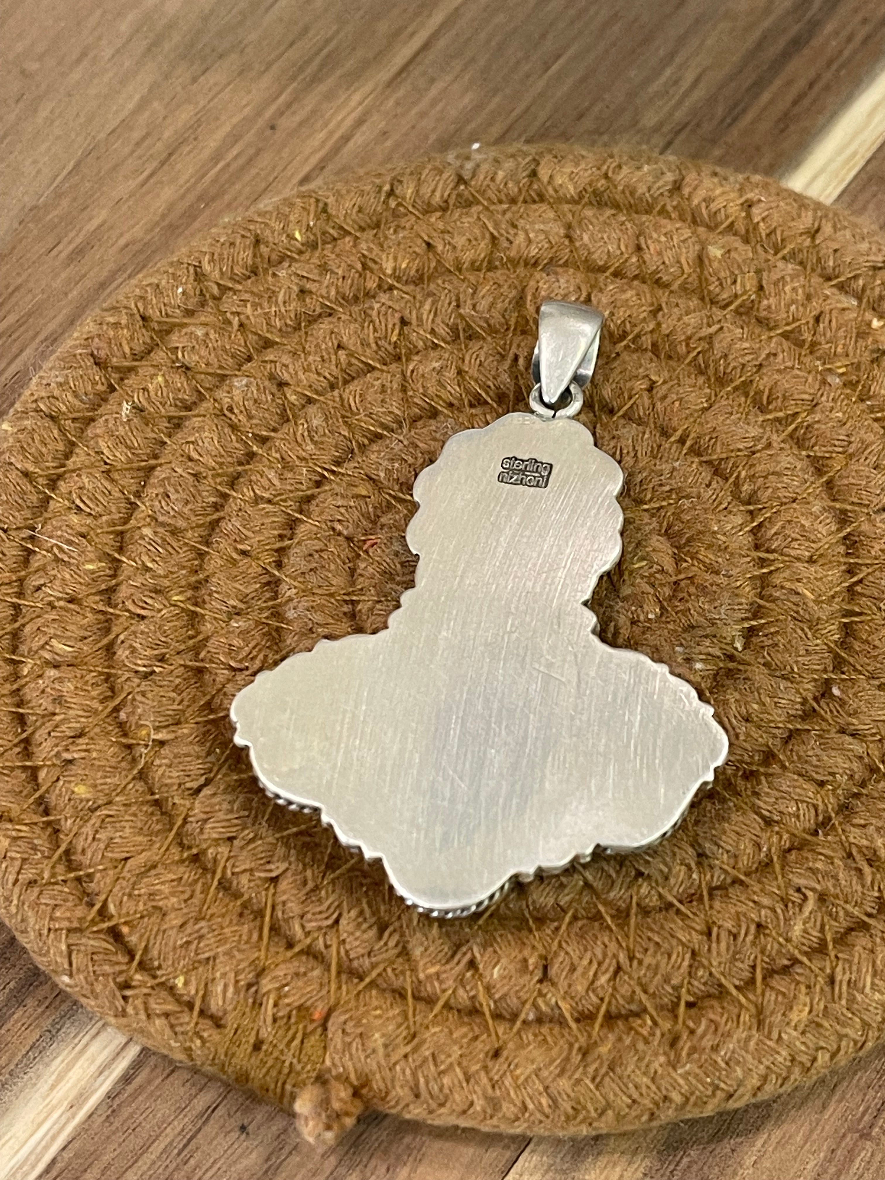 Gorgeous Handmade Sterling Silver & South Hill Sonoran Turquoise Cluster Pendant