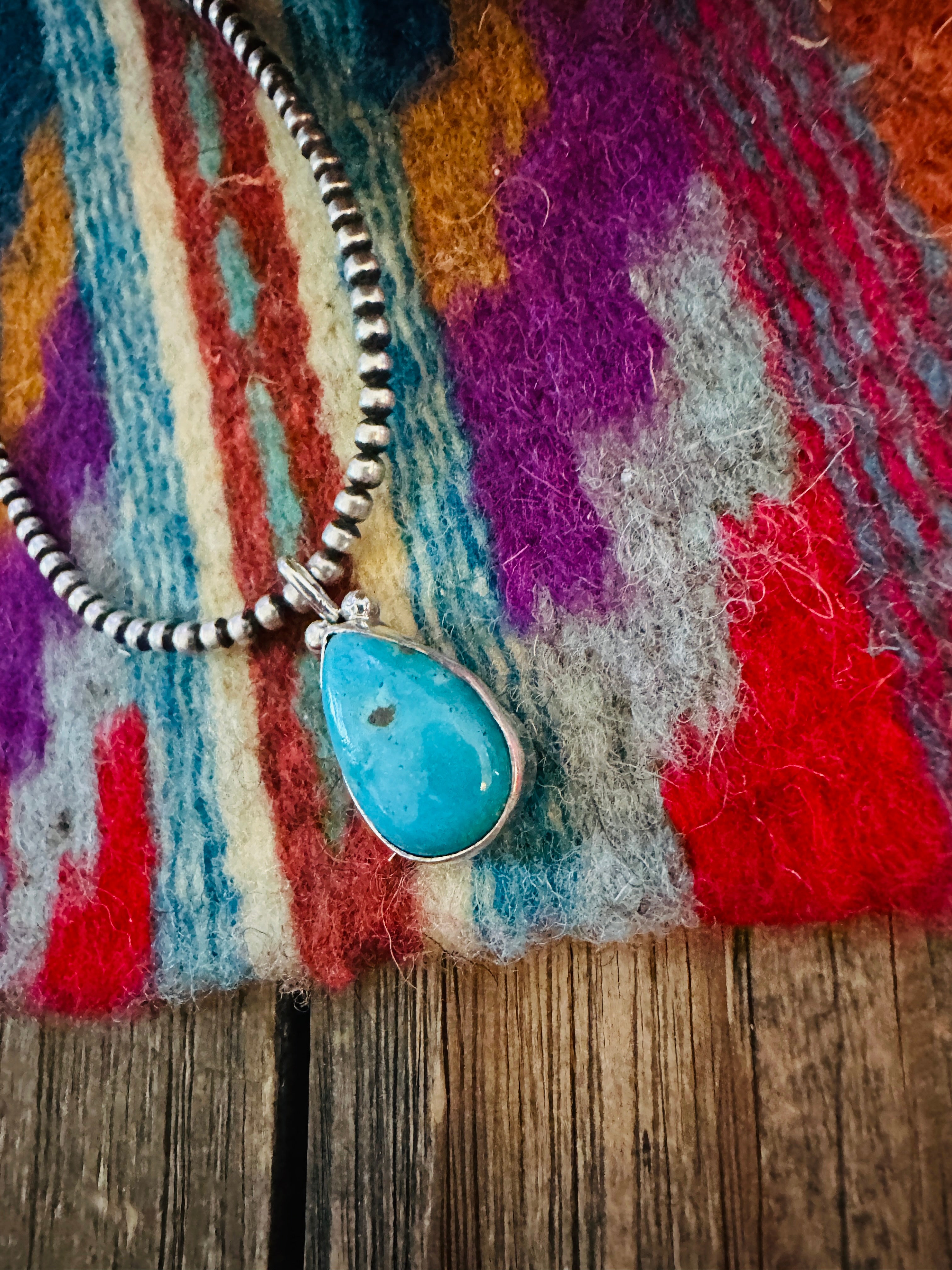 Handcrafted Sterling Silver & Turquoise Pendant