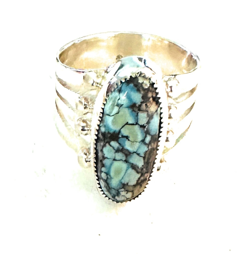 Navajo Variscite & Sterling Silver Ring Size 9.5