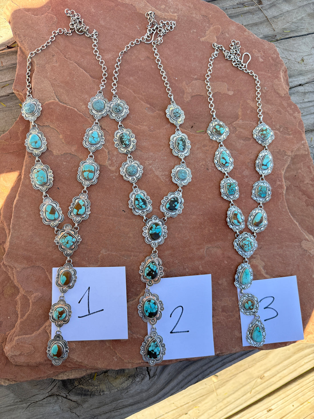 Handmade Number 8 Turquoise & Sterling Silver Lariat Necklace