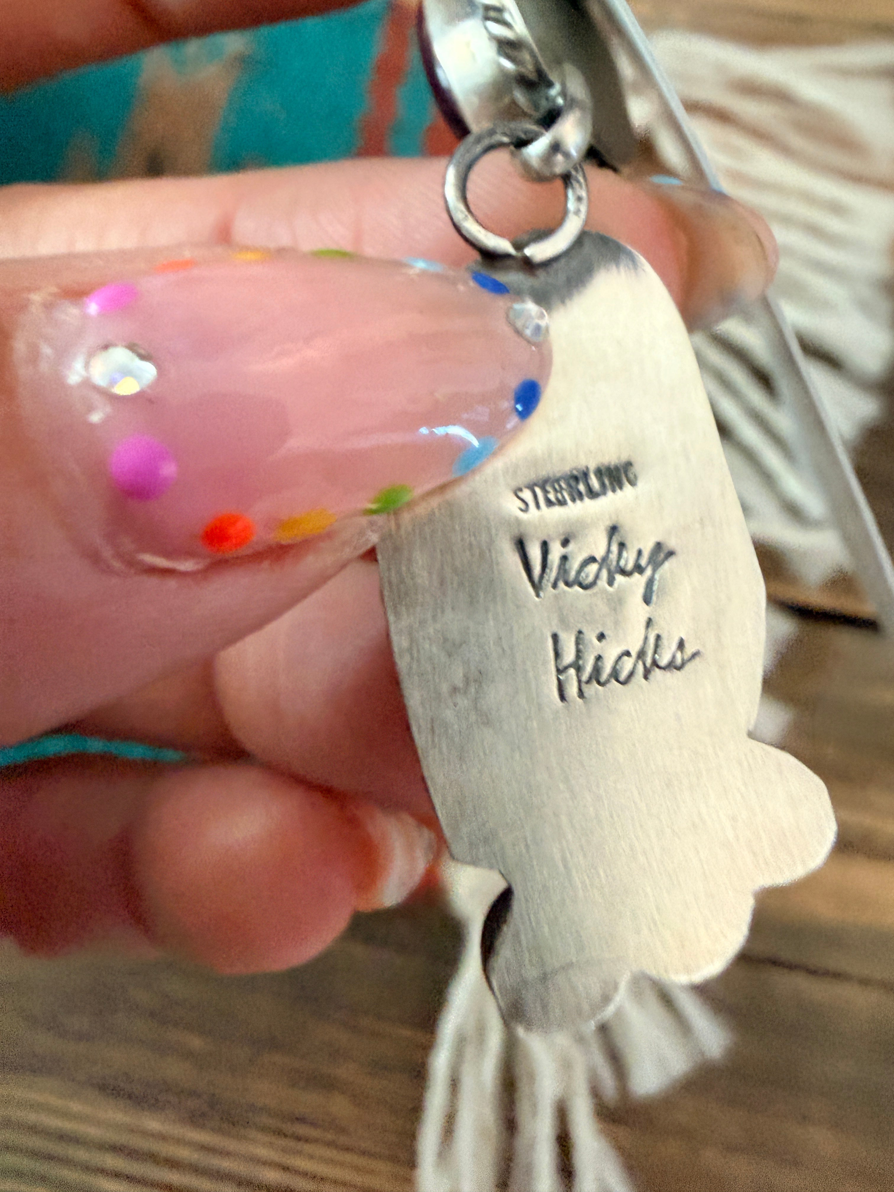 Handcrafted Spiny Oyster & Sterling Silver Dangle Earrings by Vicky Hicks