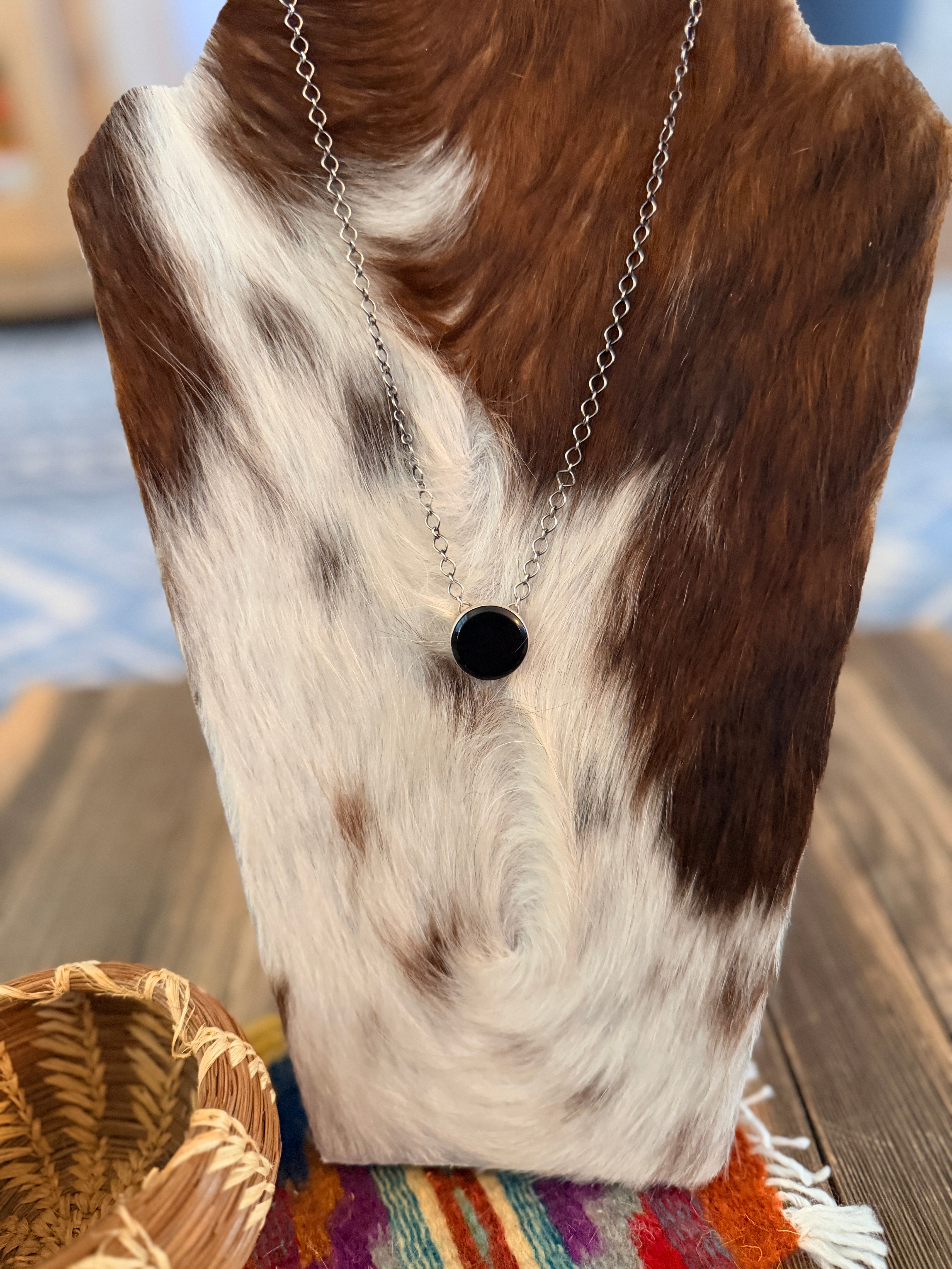 Handcrafted Sterling Silver & Black Onyx Necklace