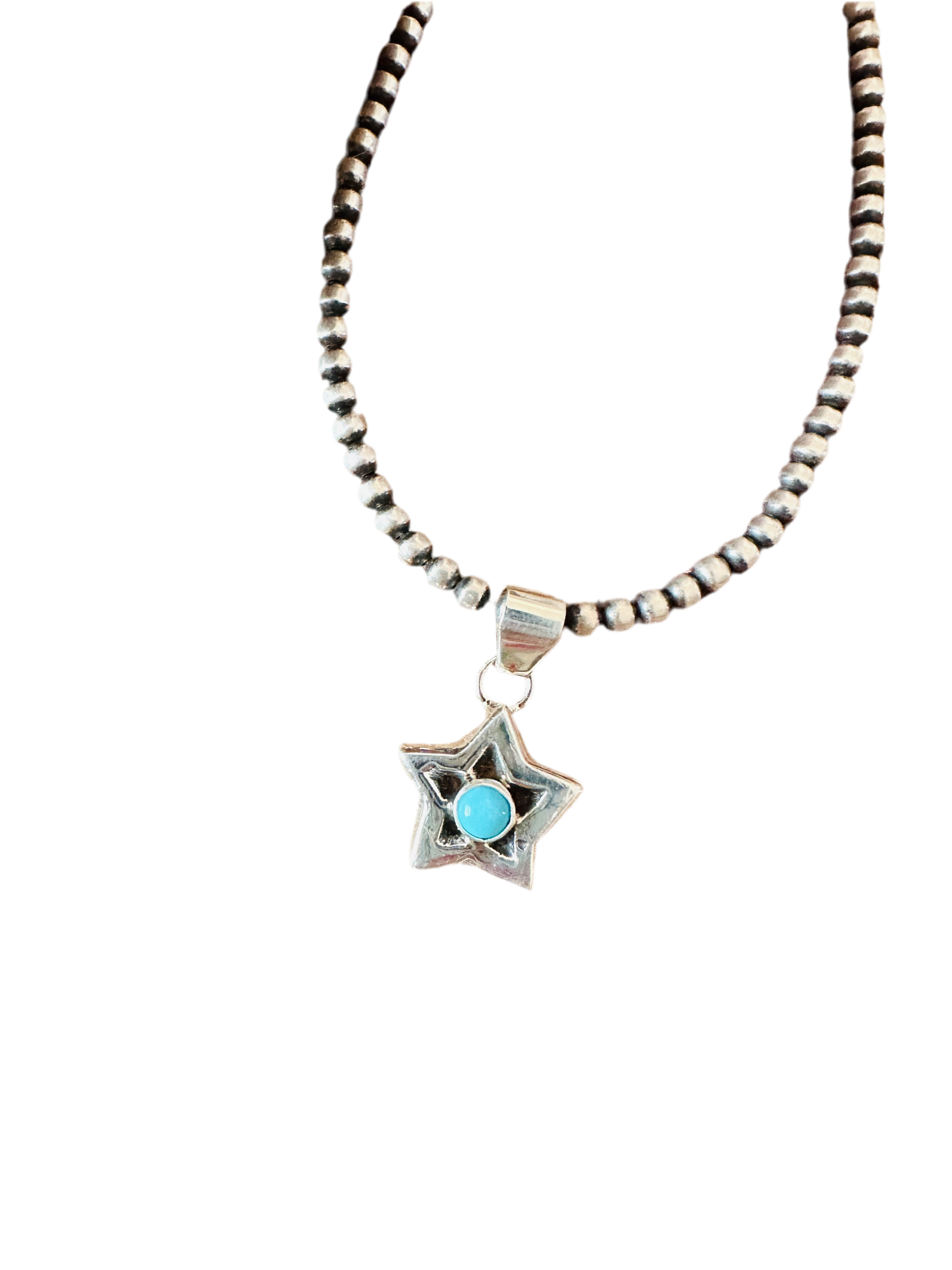 Handcrafted Turquoise & Sterling Silver Mini Star Pendant