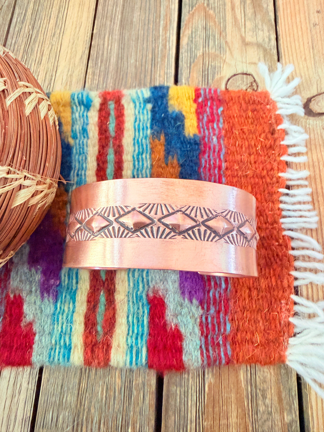 Handcrafted Copper Cuff Bracelet by Elvira Bill