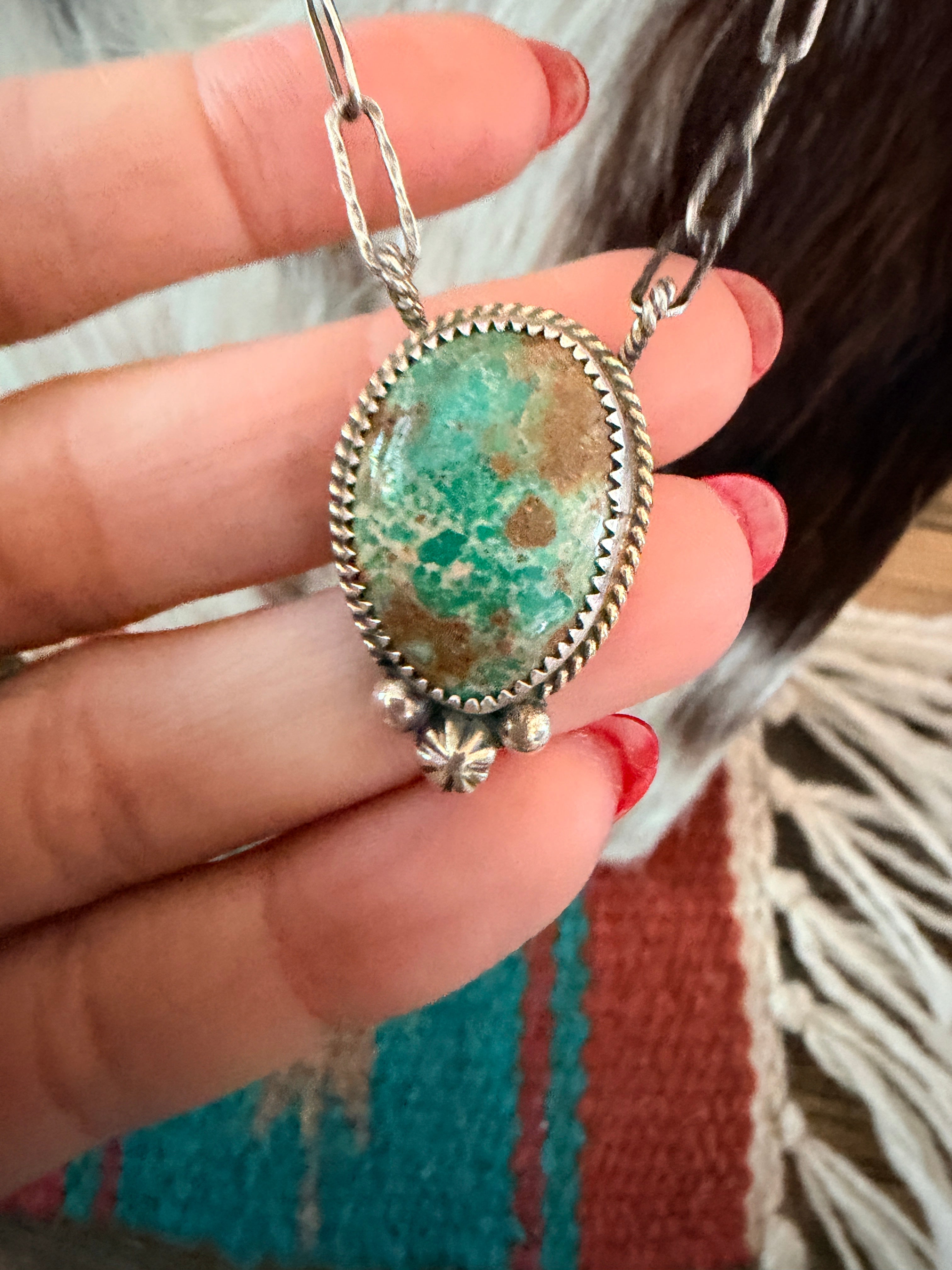 Handmade Sterling Silver & Turquoise Necklace