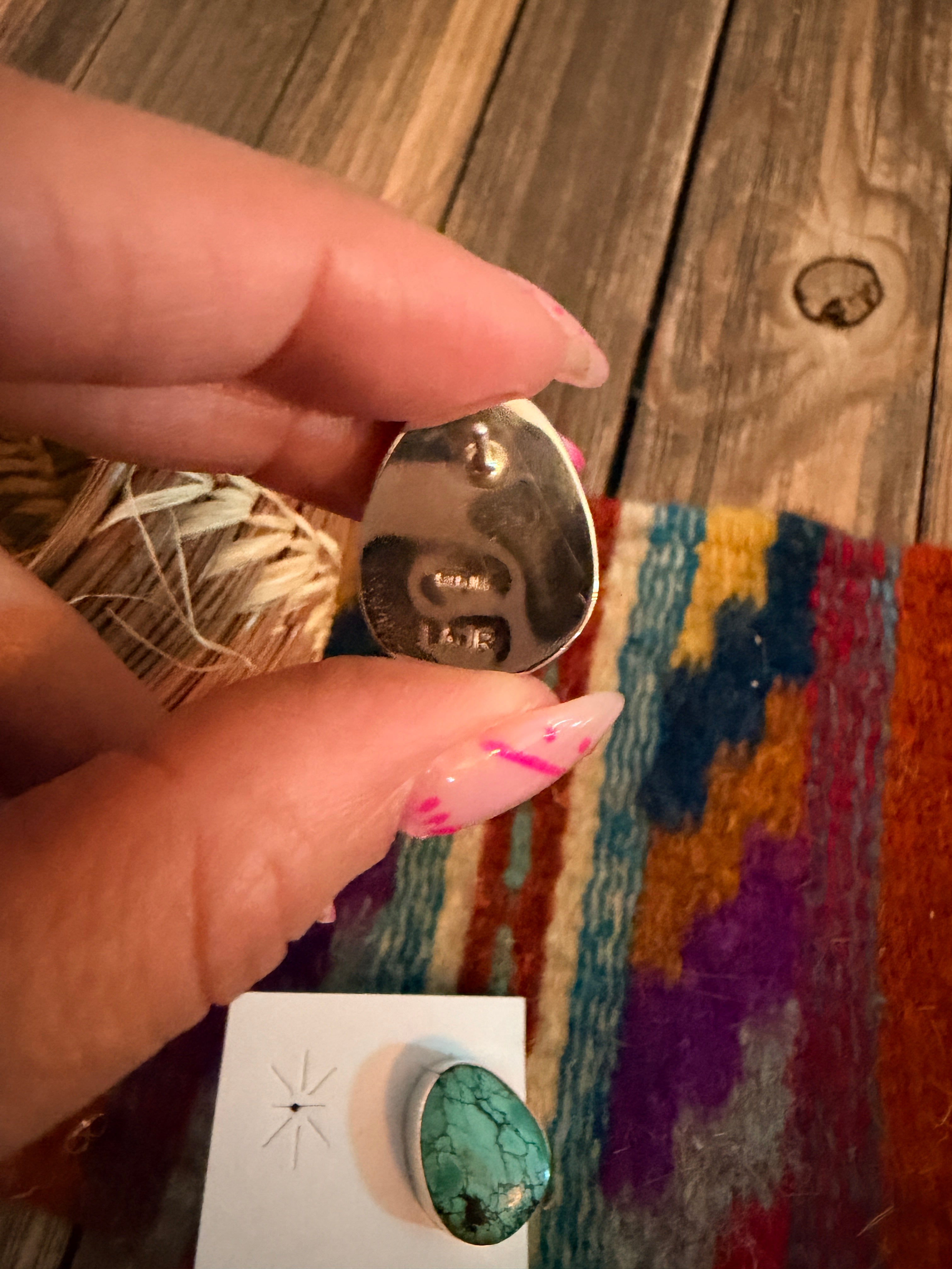 Handcrafted Turquoise & Sterling Silver Post Earrings