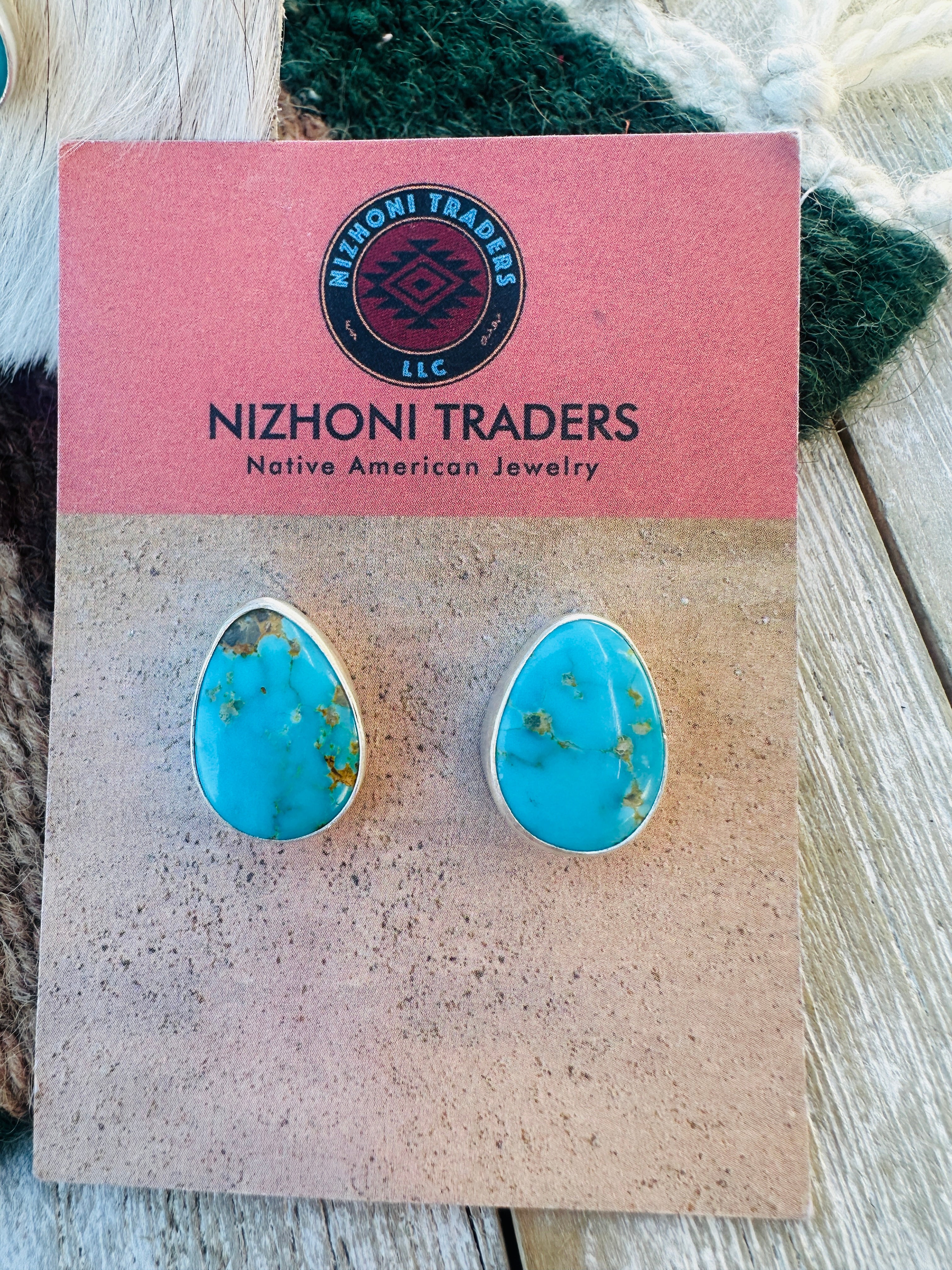 Handcrafted Turquoise & Sterling Silver Necklace and Earring Set