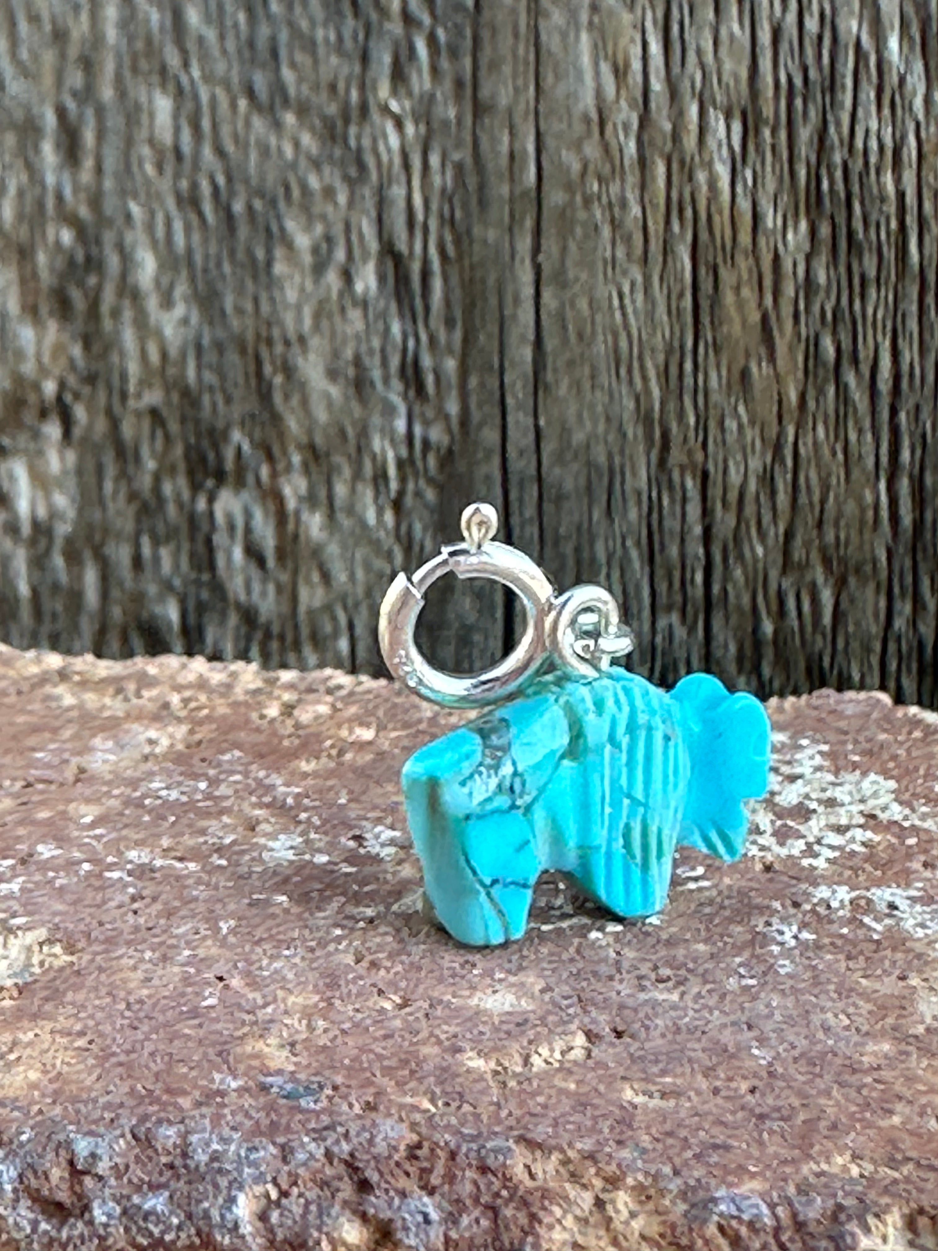 Zuni Hand Carved Turquoise Buffalo Charm