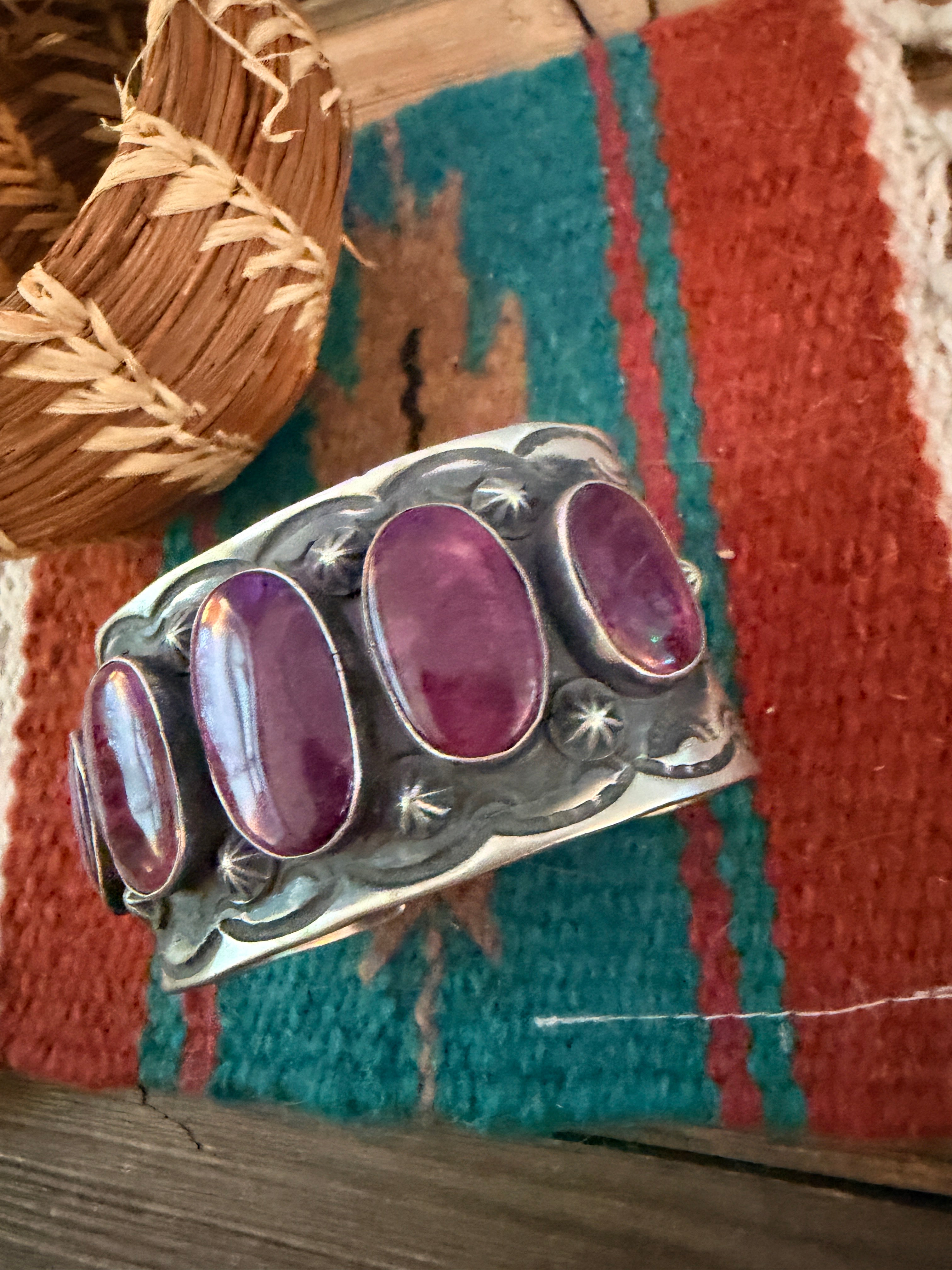 Handcrafted Purple Spiny & Sterling Silver Cuff Bracelet by Chimney Butte