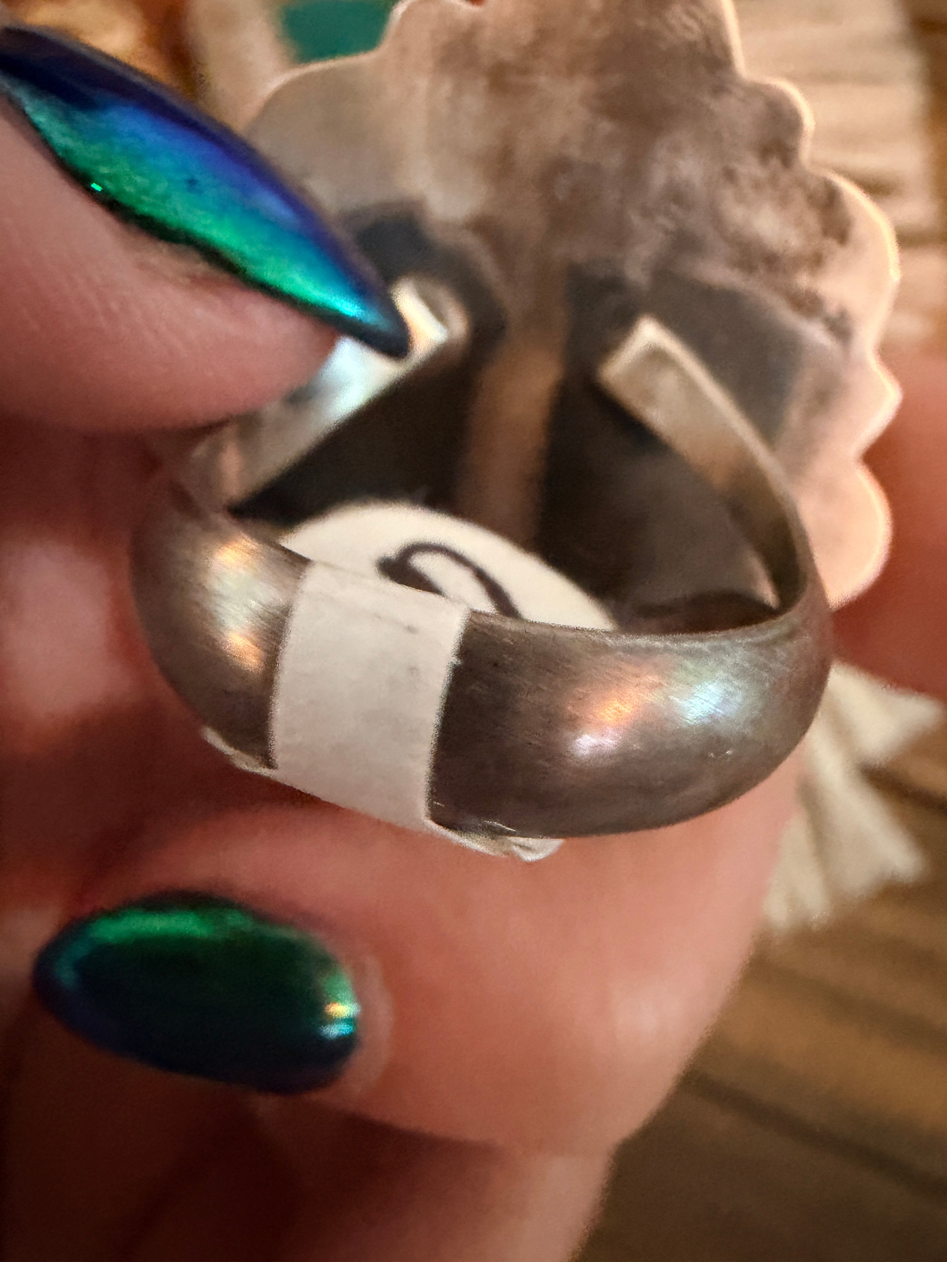 Handcrafted Turquoise & Sterling Silver Cluster Ring by Sheila Becenti Size 9.5