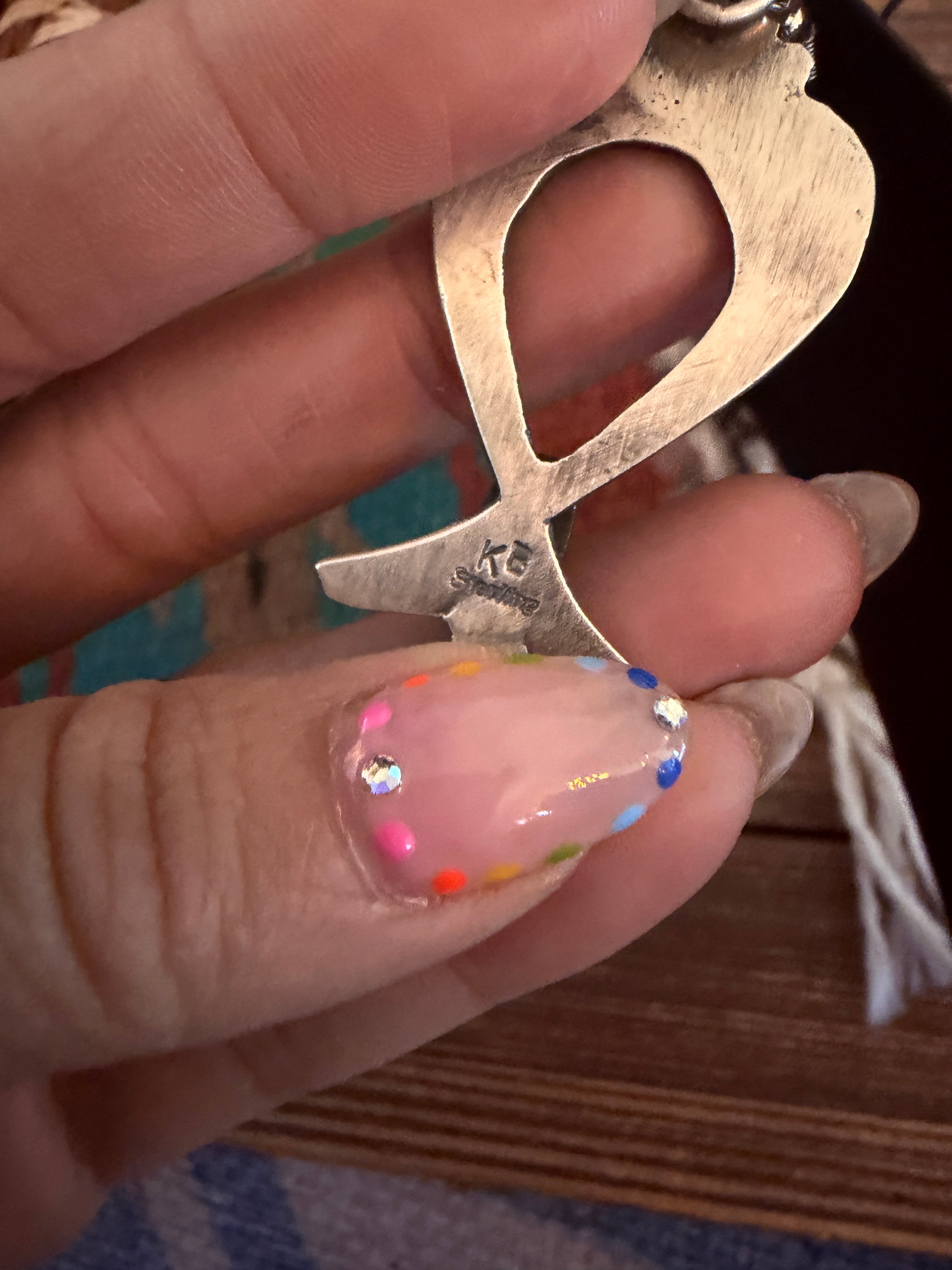 Handcrafted Queen Pink Conch & Sterling Silver Naja Dangle Earrings by Kevin Billah