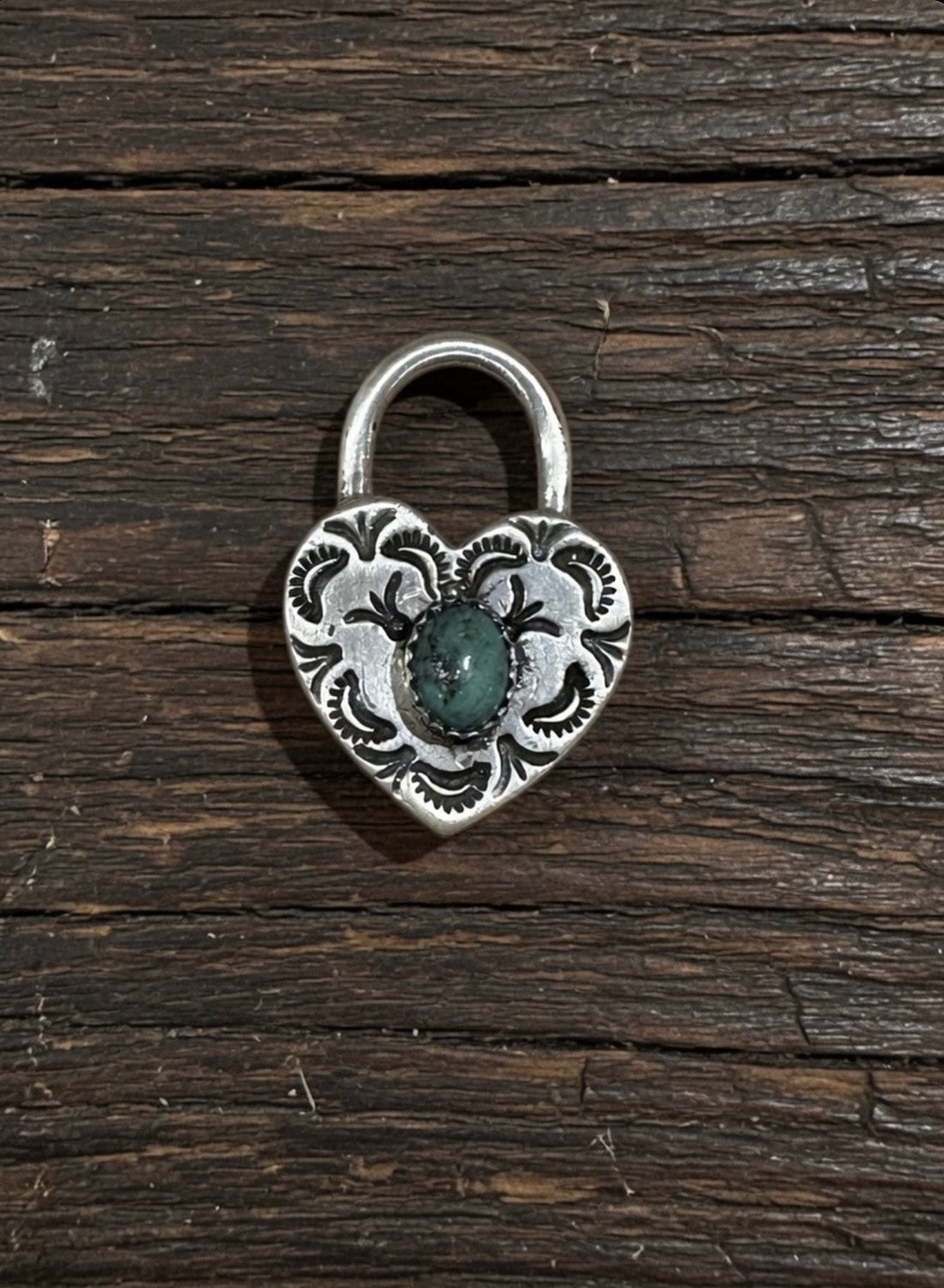 Handcrafted Sterling Silver & Turquoise Heart Locket Pendant