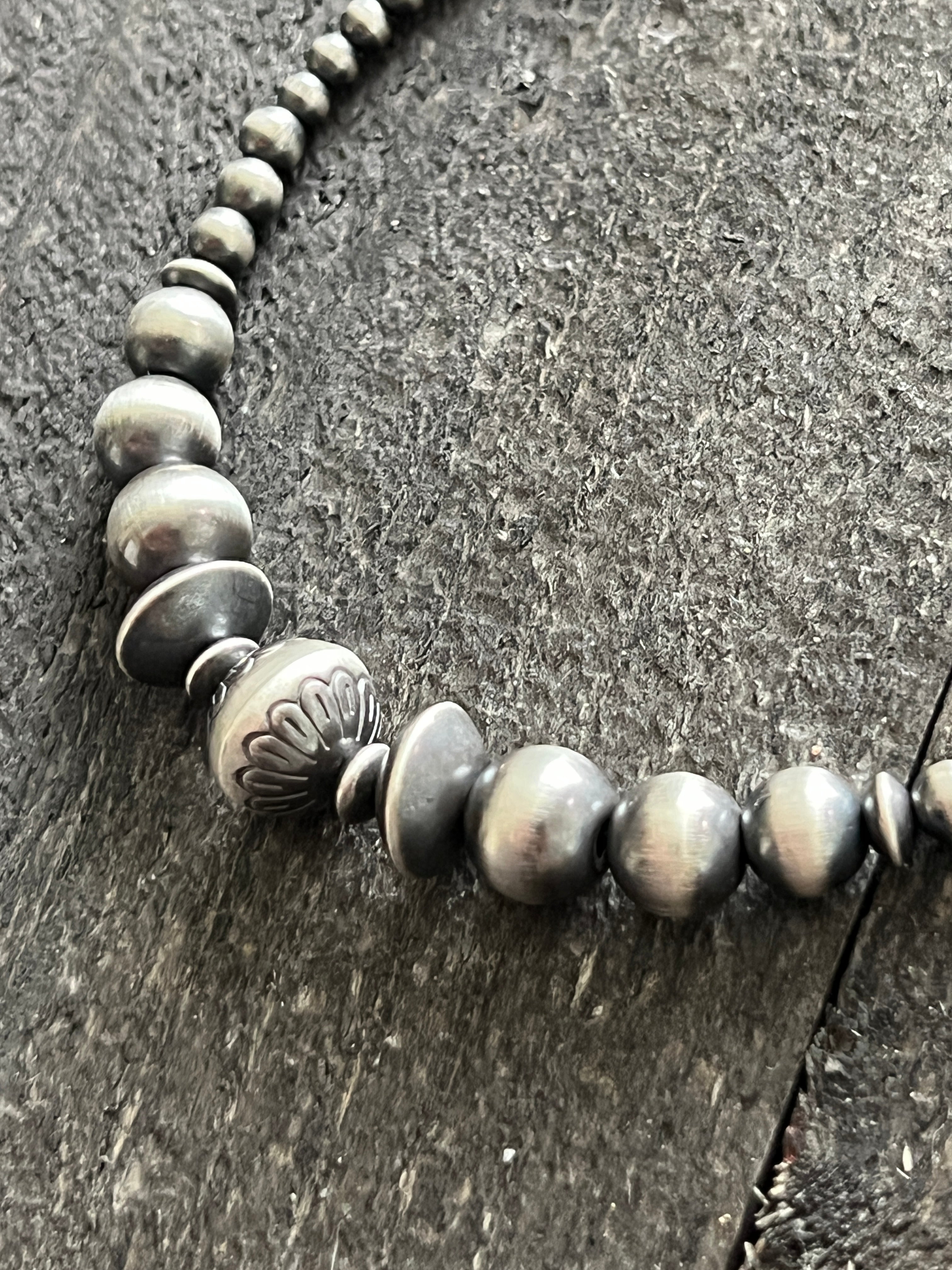 Summer Lovin’ Beaded Layering Necklace with Sterling Silver, Spiny Oyster Shell and Turquoise, 16” + 2”, The Flower Child