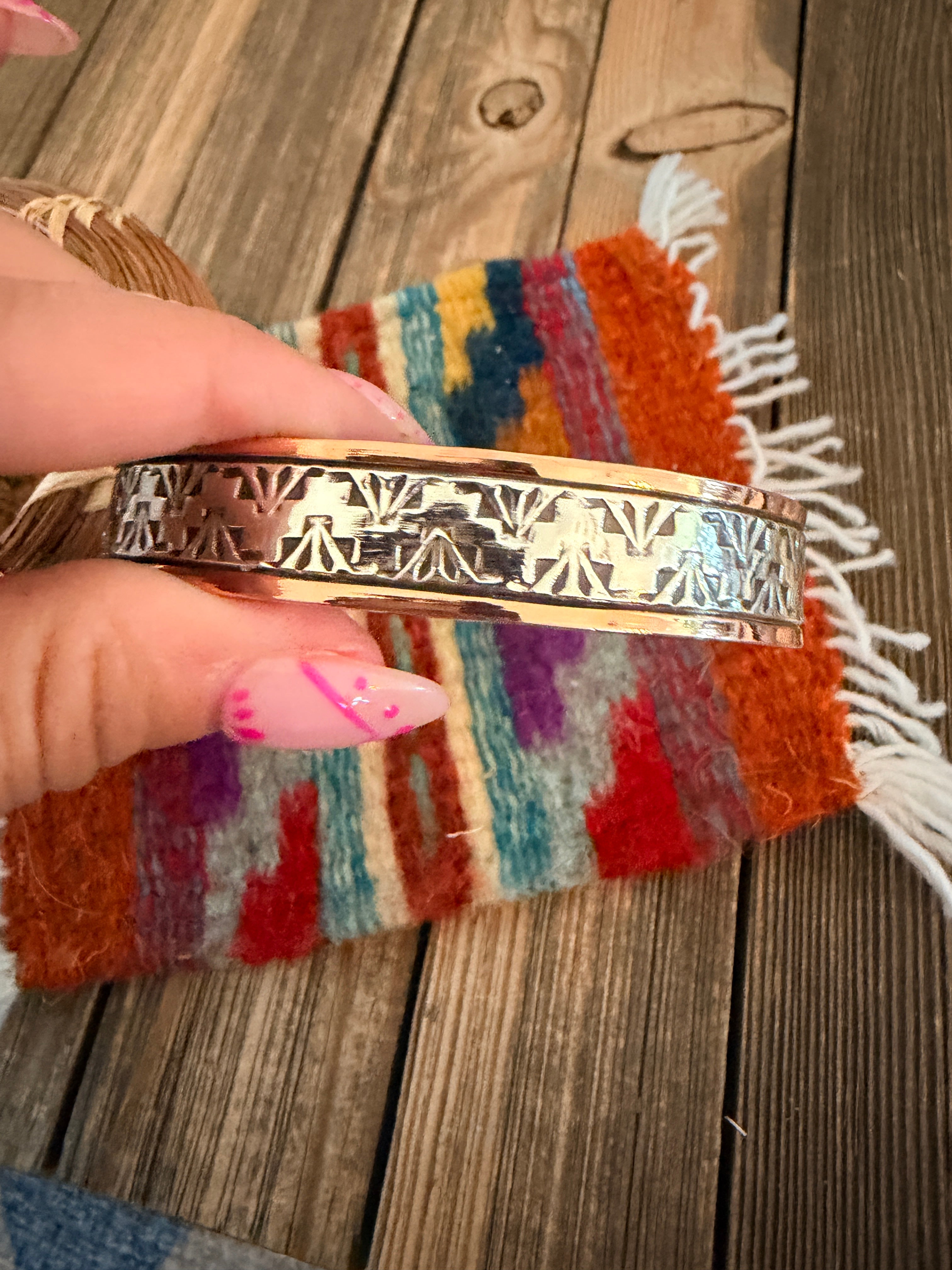 Handcrafted Copper & Sterling Silver Cuff Bracelet