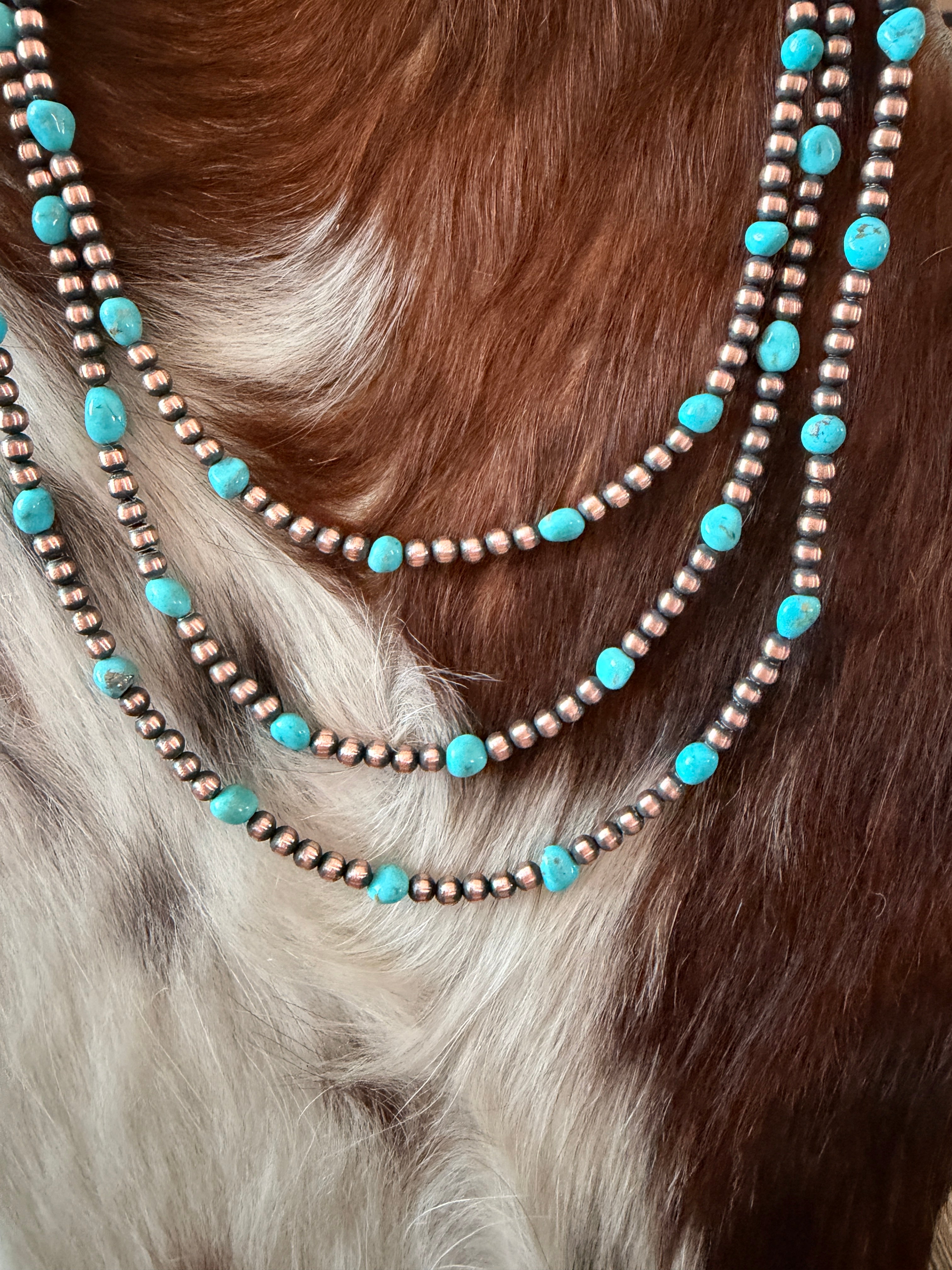 Handcrafted Turquoise & Copper Beaded Necklace