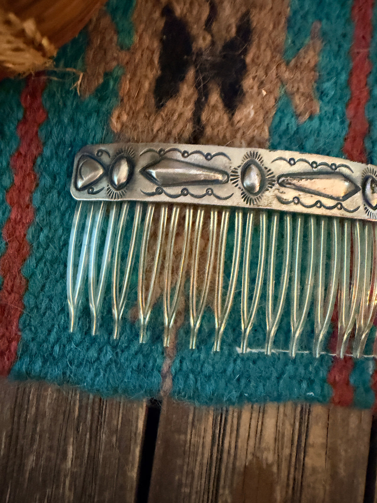 Old Pawn Handcrafted Sterling Silver Hair Comb Barrette