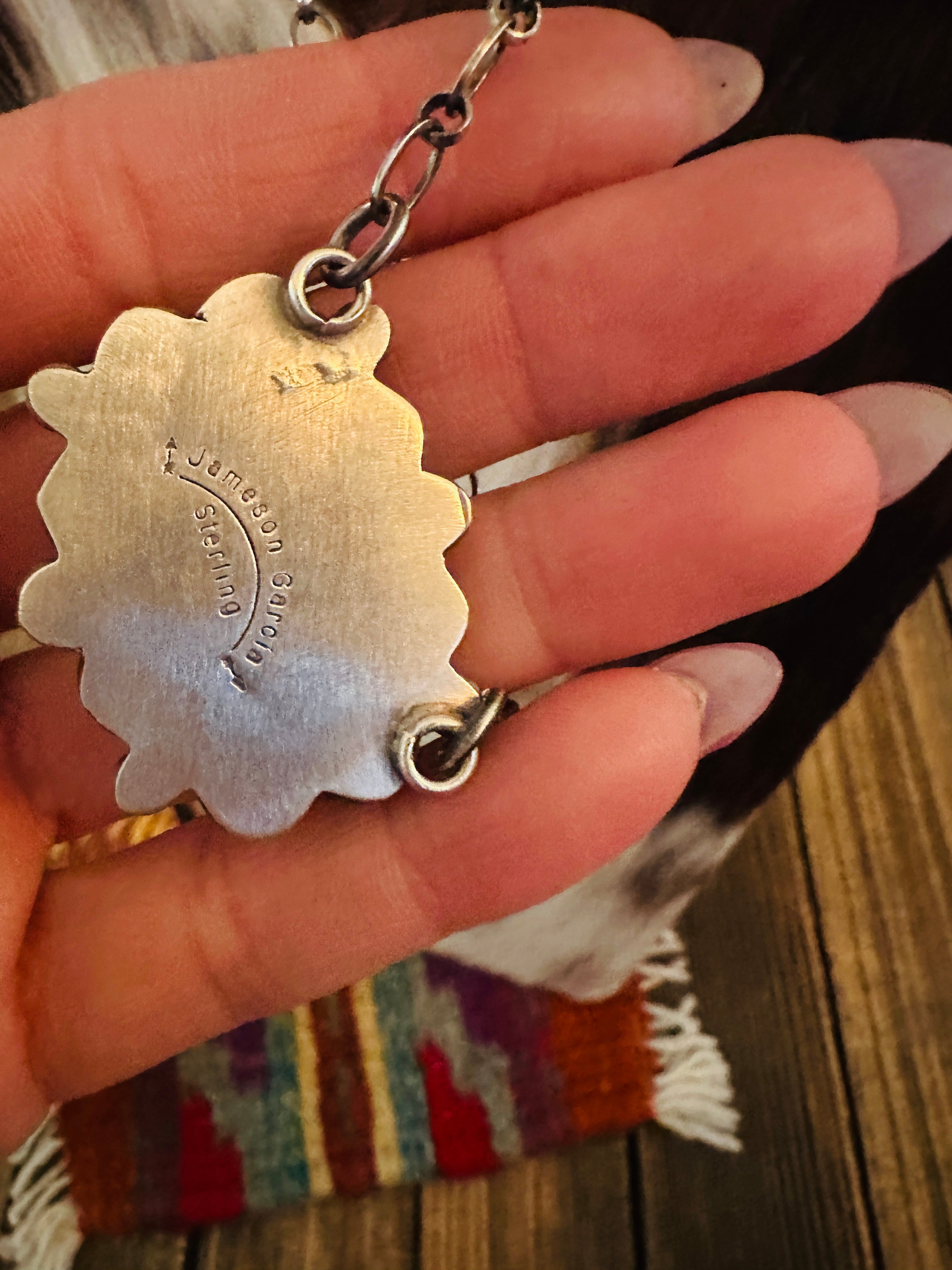 Handcrafted Dry Creek Turquoise & Sterling Silver Necklace by Jameson Garcia