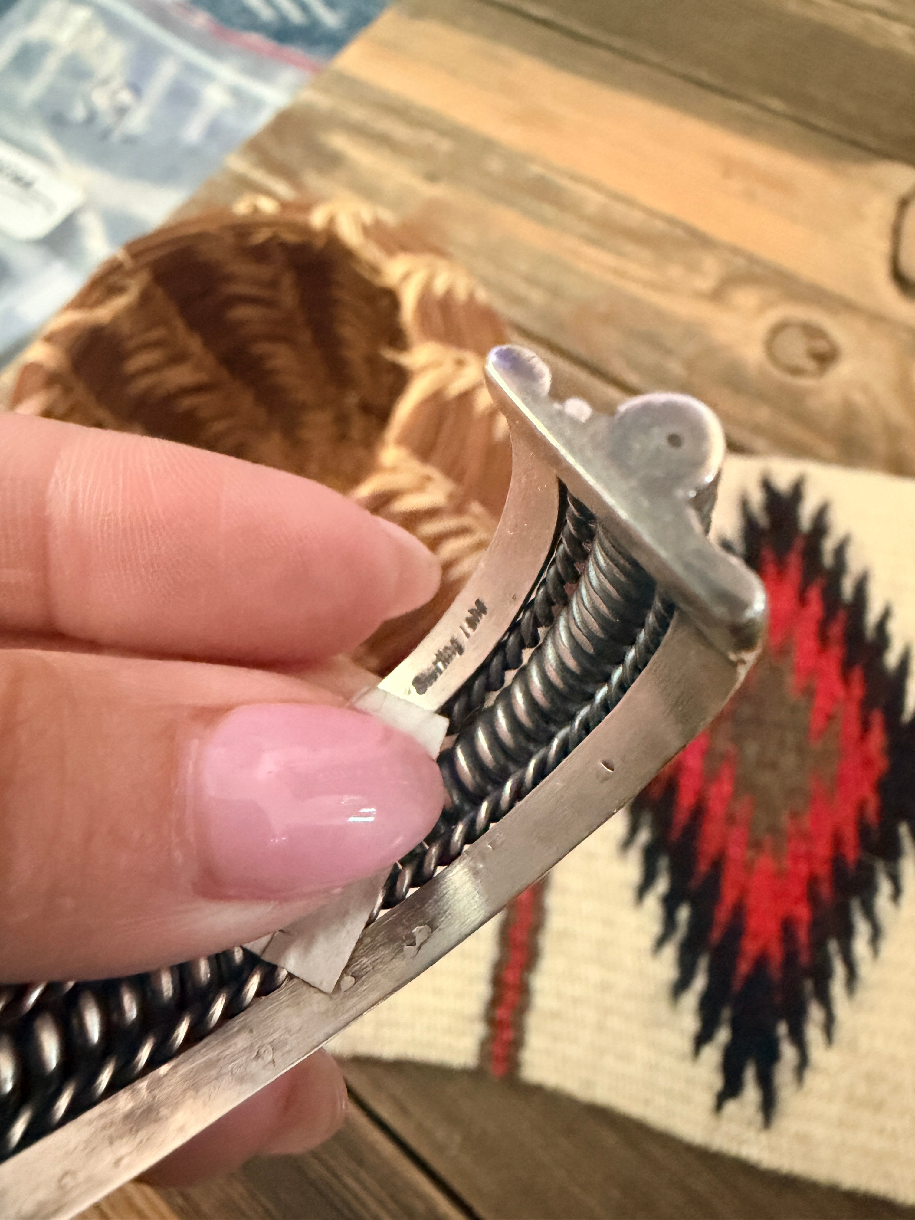 Handcrafted Carico Lake Turquoise & Sterling Silver Cuff Bracelet