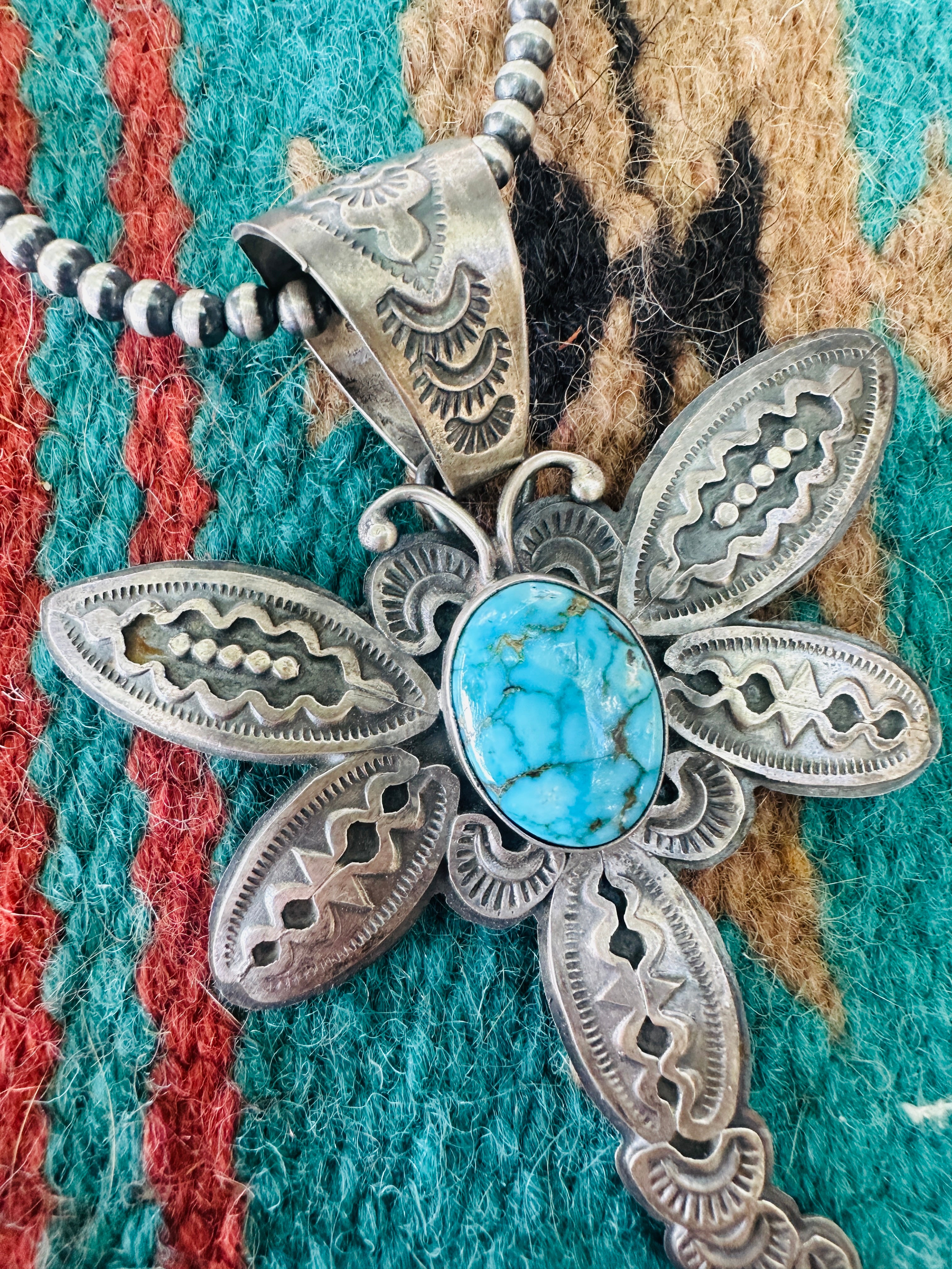 Handcrafted Sterling Silver & Turquoise Dragonfly Pendant