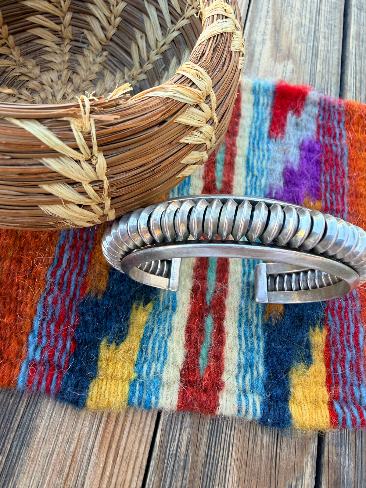 Handcrafted Old Pawn Rolled Sterling Silver Cuff Bracelet