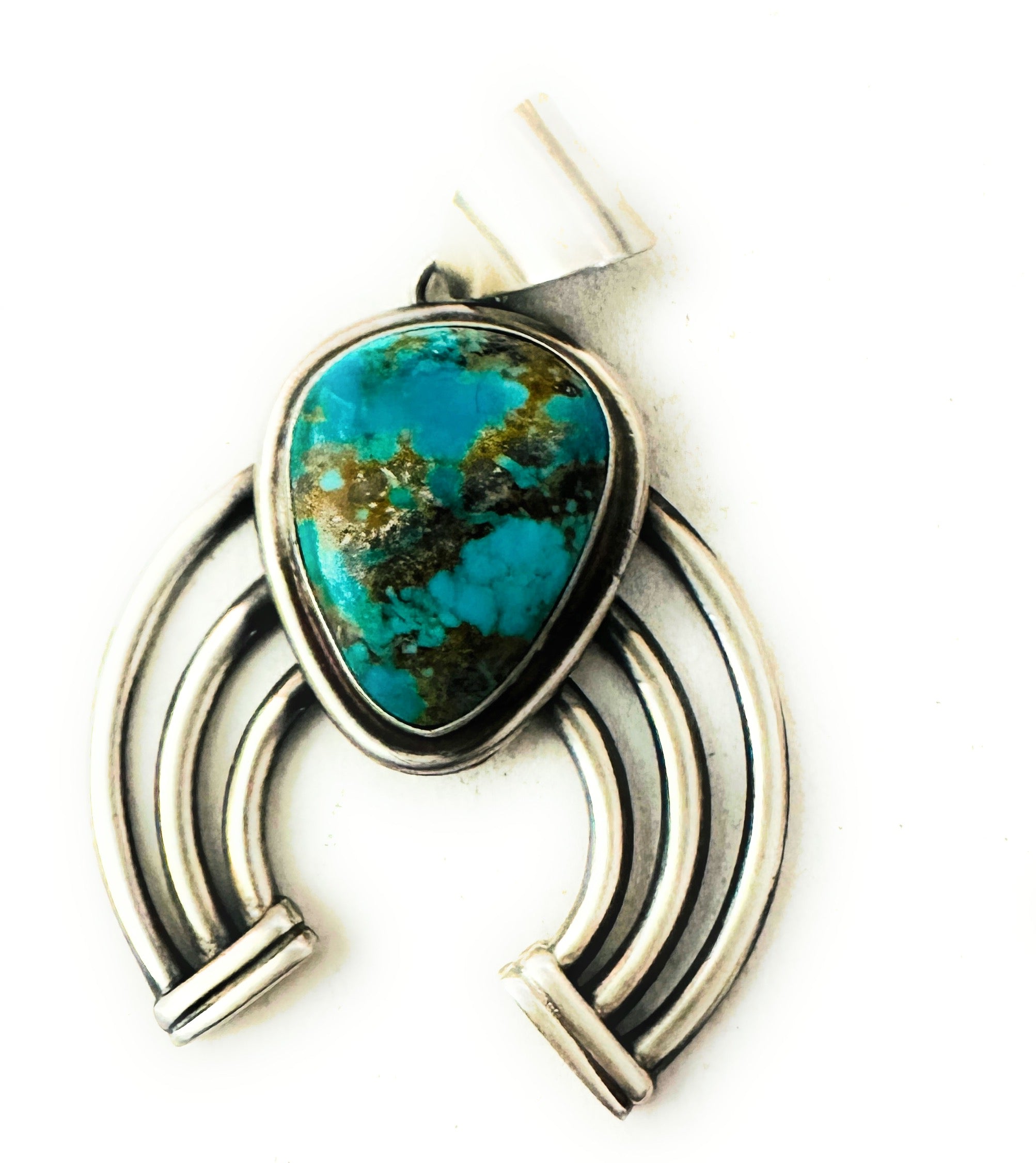 Navajo Sterling Silver & Turquoise Naja Pendant